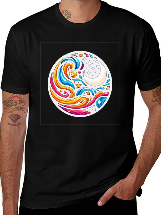 Celestial Waves T-Shirt - Black