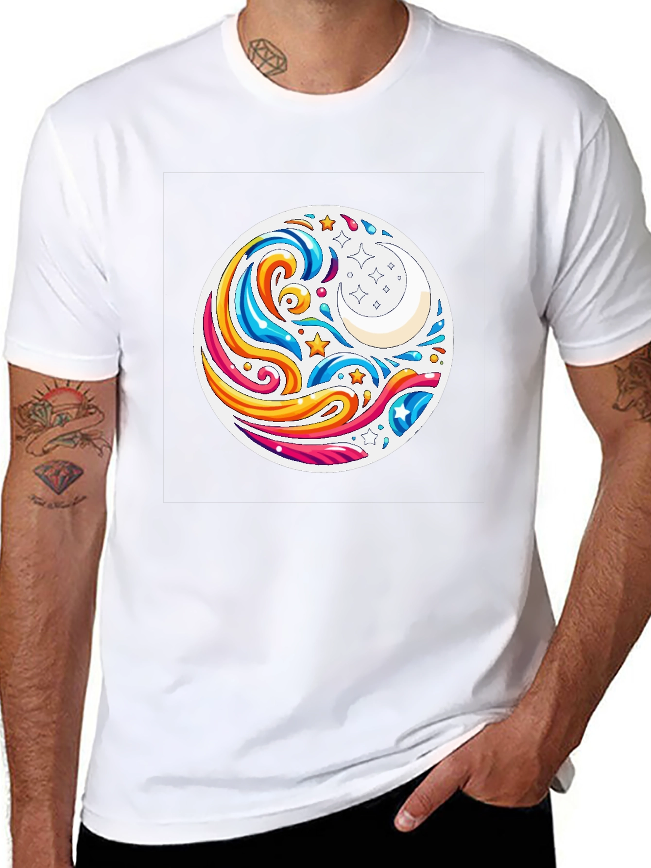 Celestial Waves T-Shirt - Black