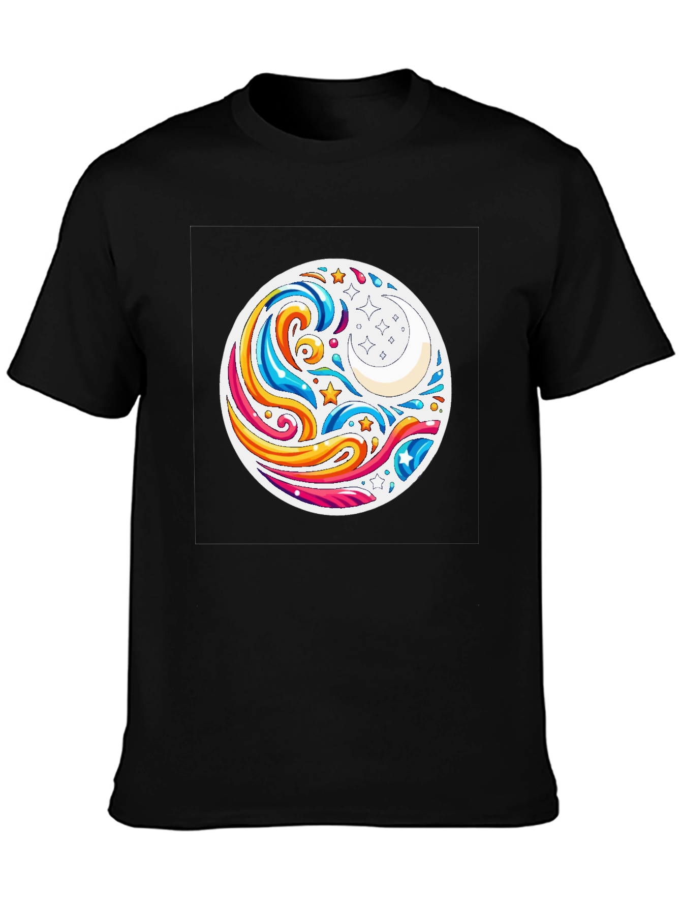 Celestial Waves T-Shirt - Black