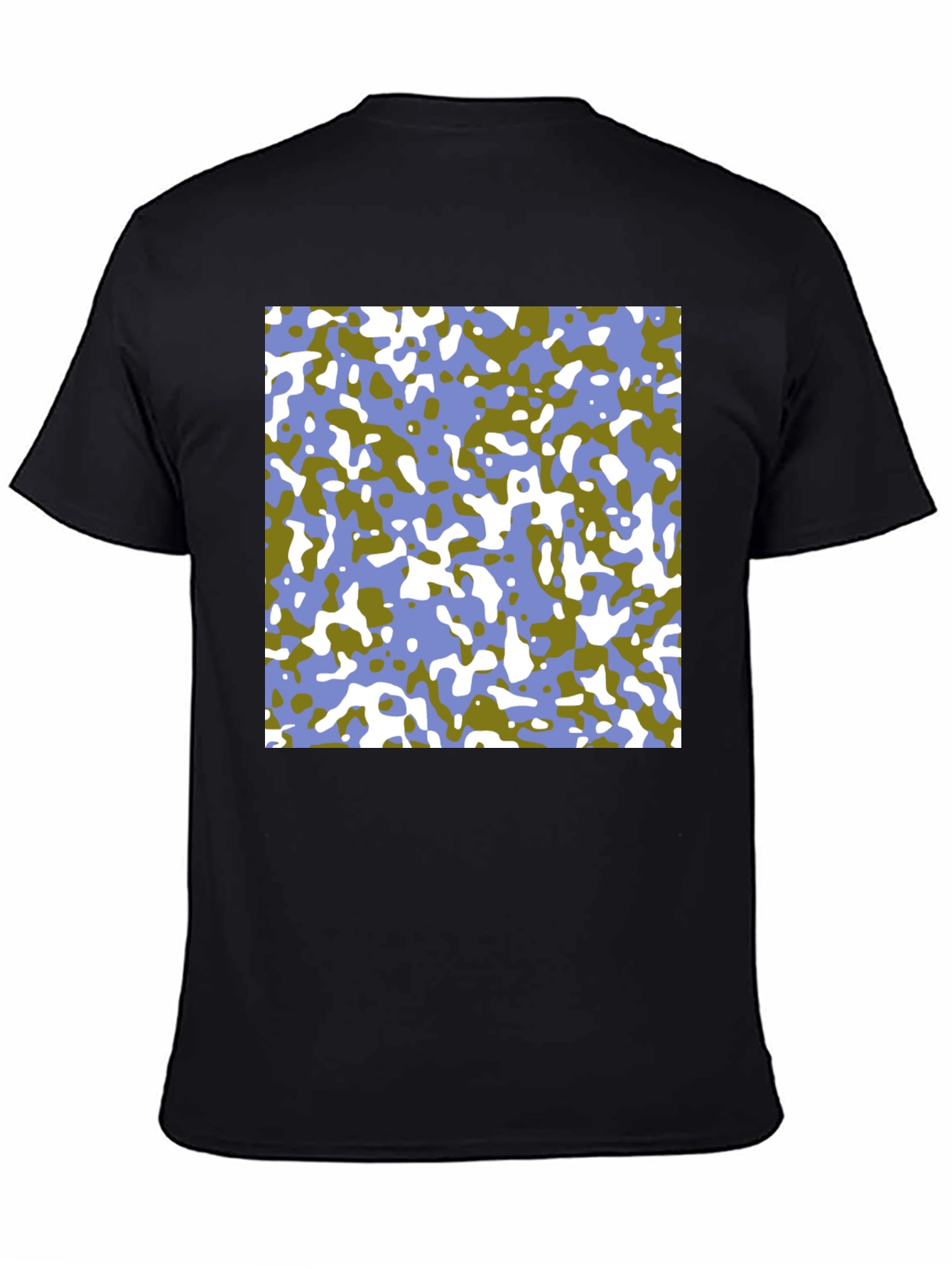 Abstract Camo Print Black T-Shirt