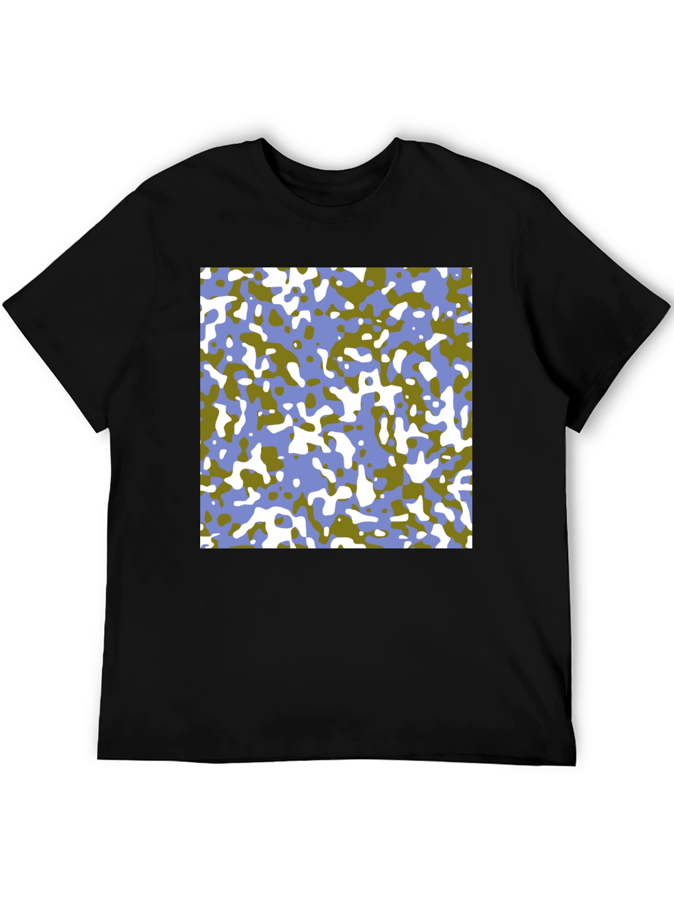 Abstract Camo Print Black T-Shirt
