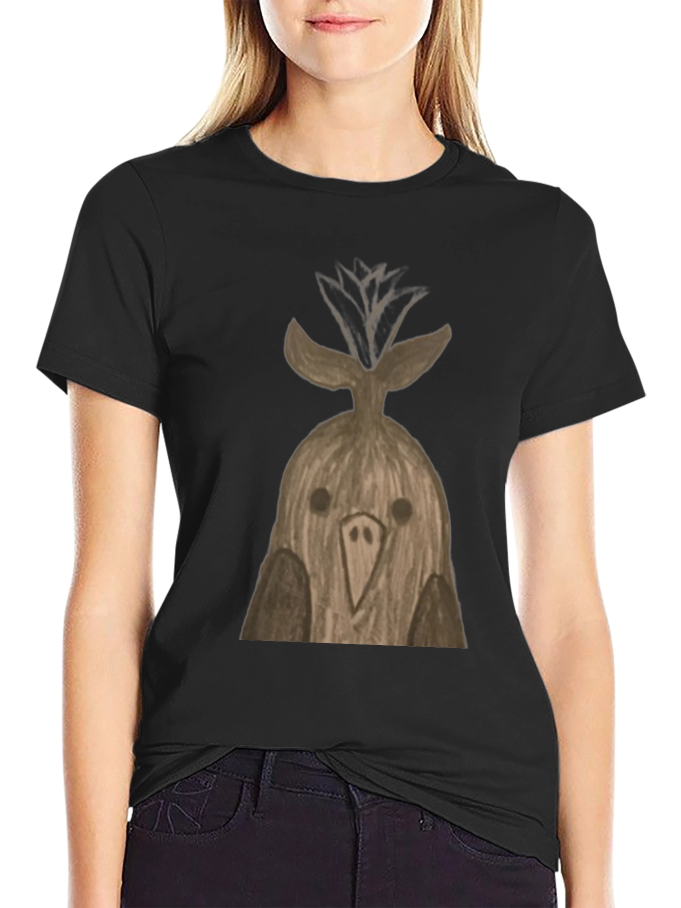 Quirky Bird T-Shirt - Unique Hand-Drawn Design