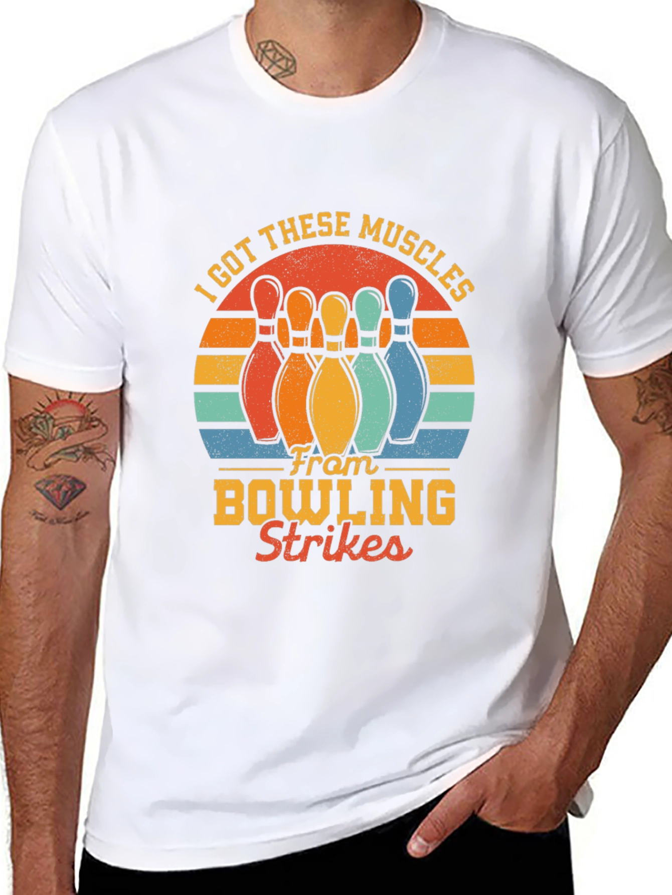 Bowling Strikes T-Shirt - I Got These Muscles