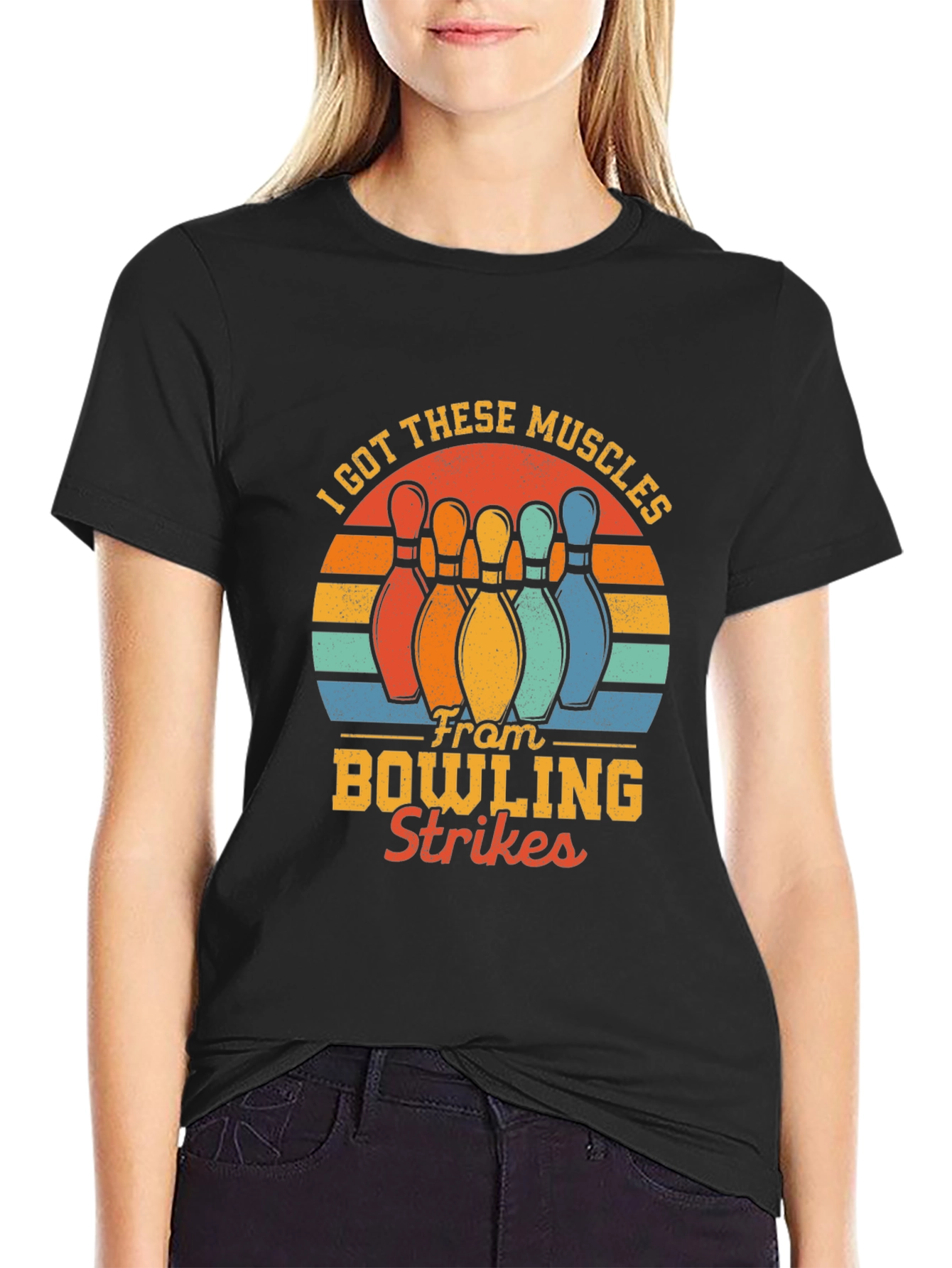 Bowling Strikes T-Shirt - I Got These Muscles