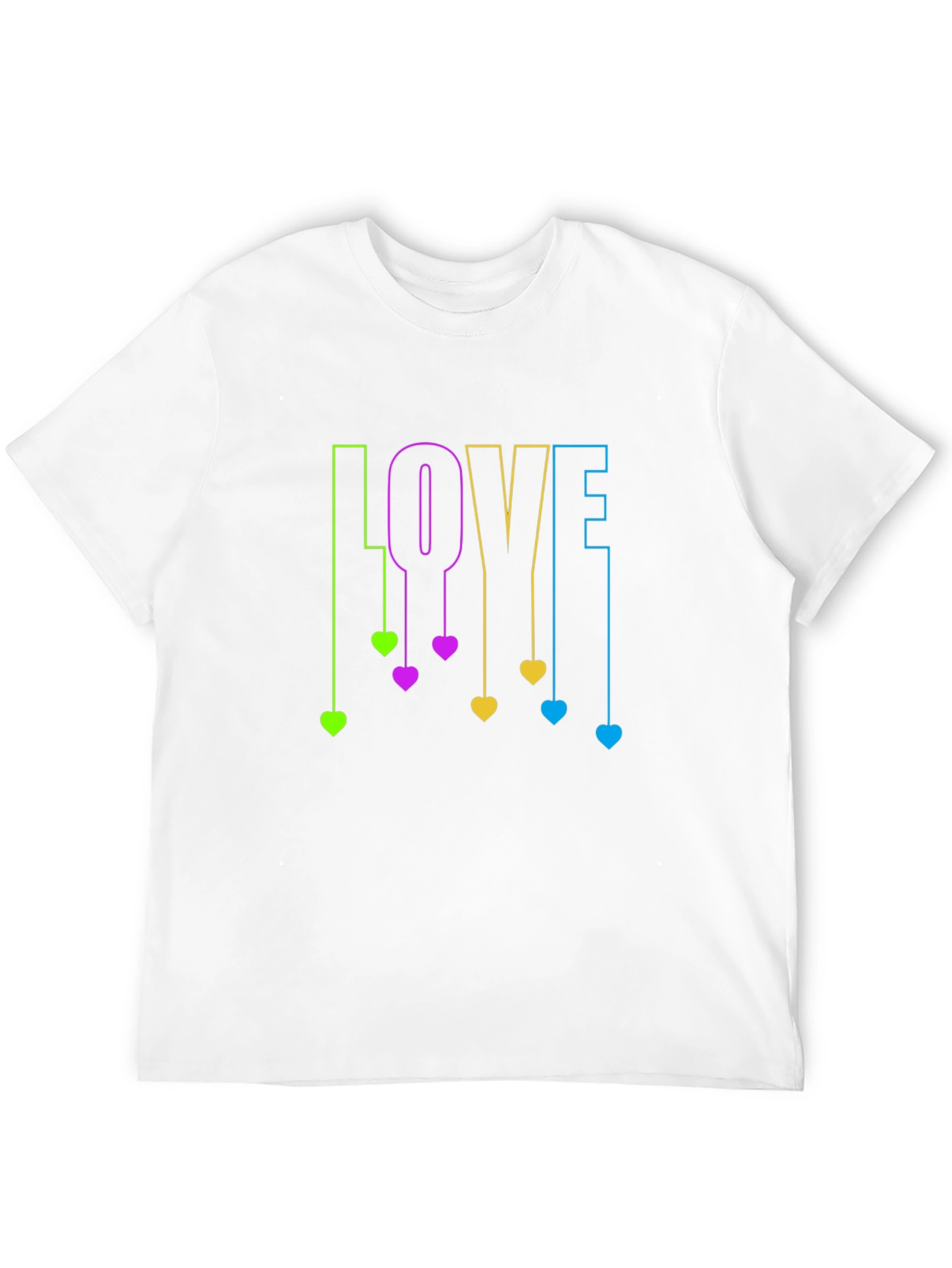 Love Hearts Graphic Black T-Shirt