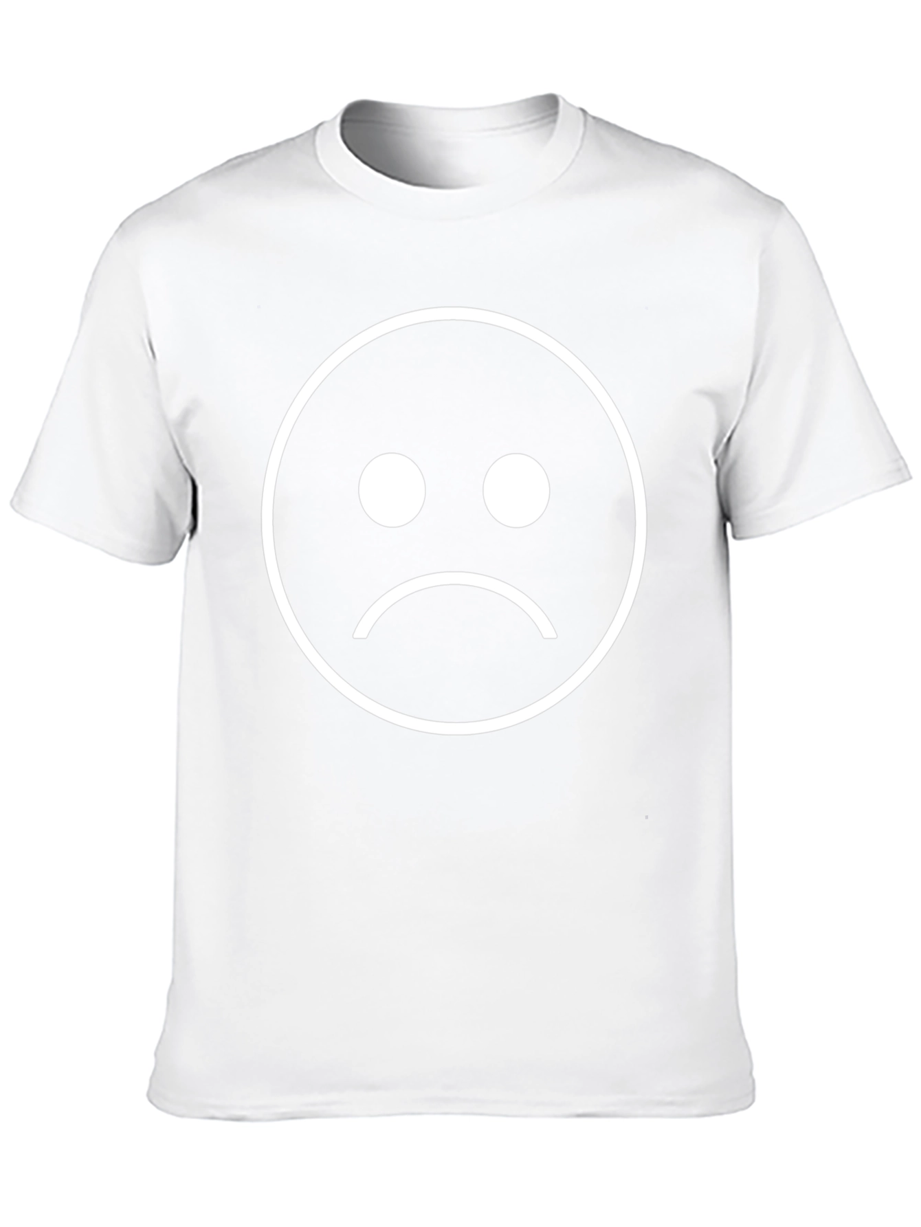 Sad Face Graphic Tee - Black Cotton T-Shirt