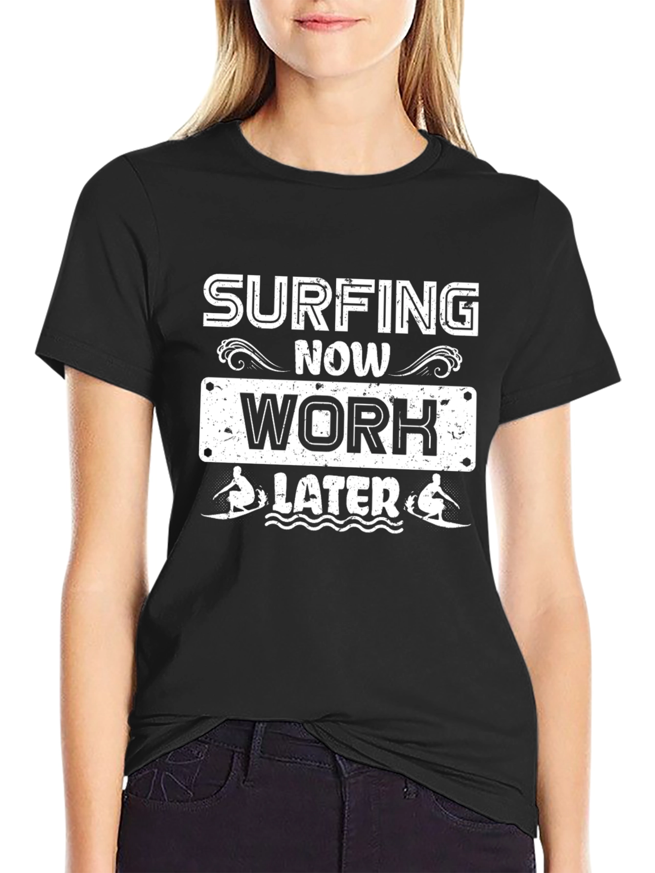 Surfing Now Work Later Graphic T-Shirt