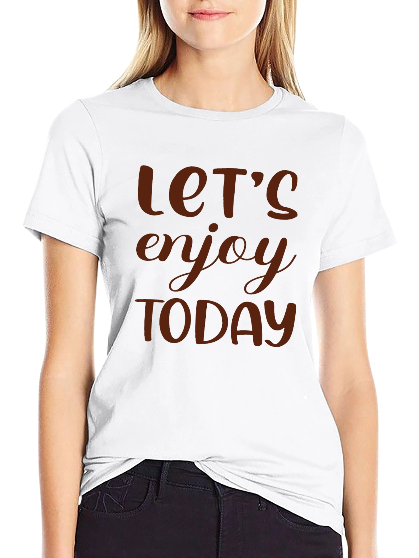 Lets Enjoy Today Graphic Tee - Black