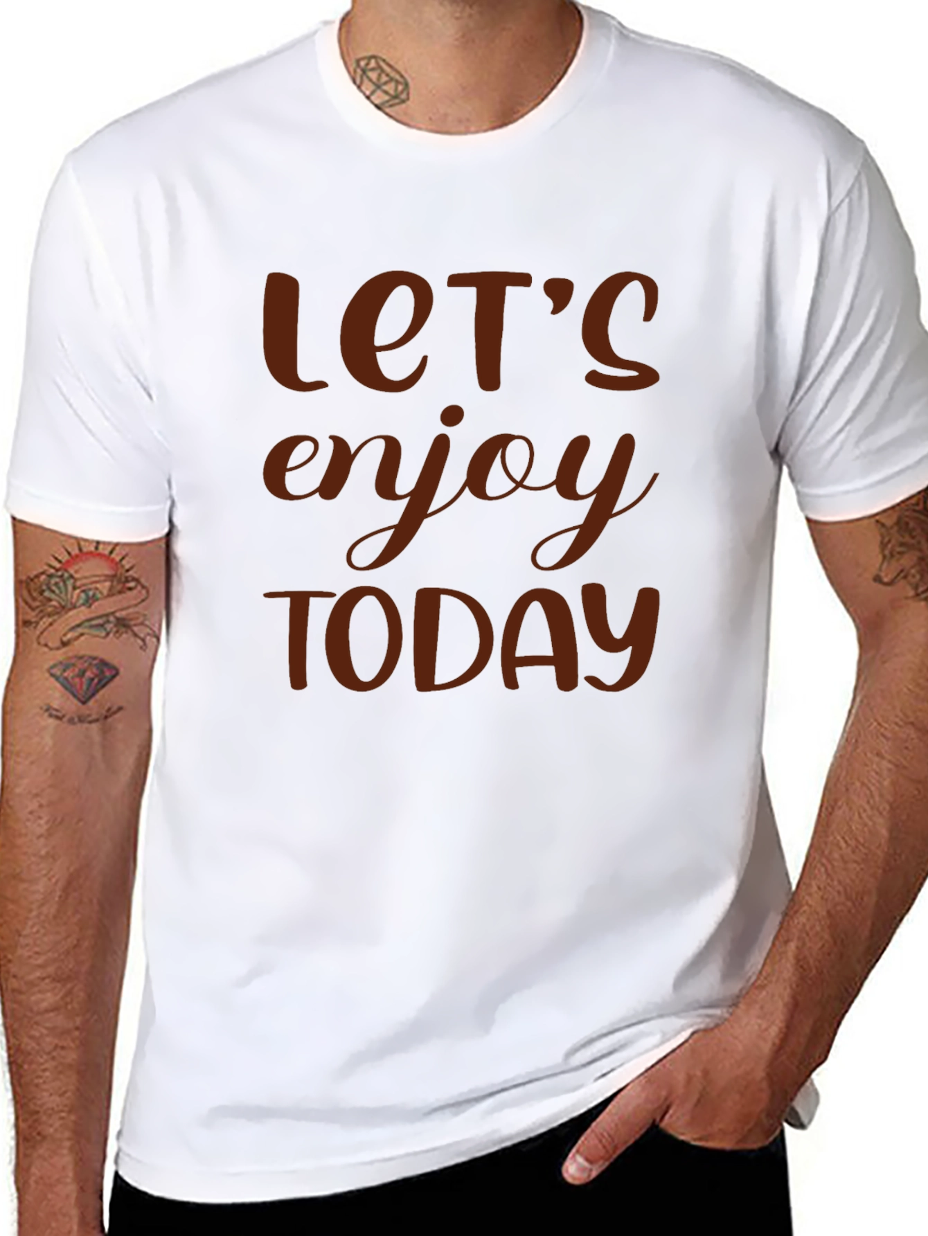 Lets Enjoy Today Graphic Tee - Black
