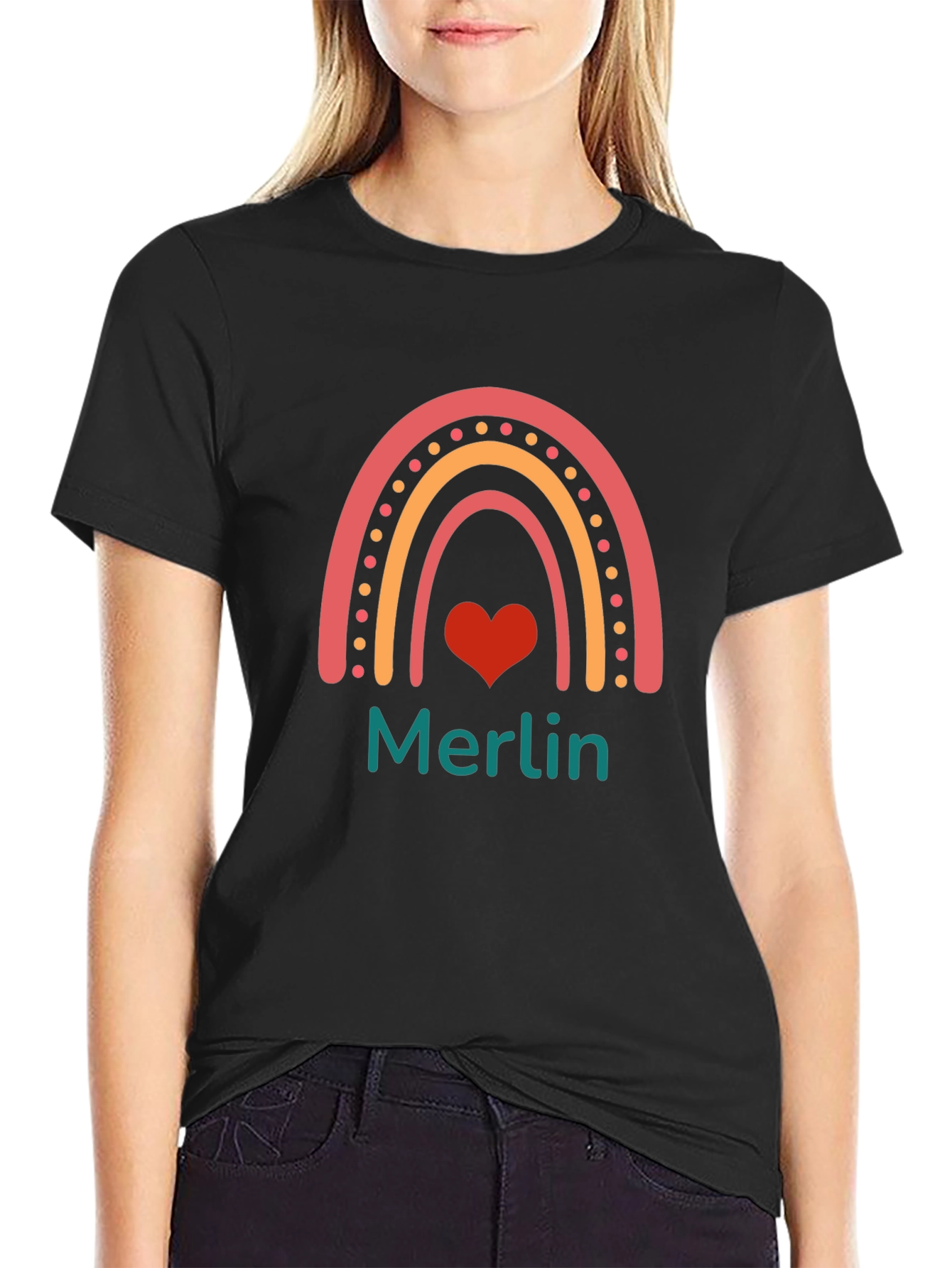 Rainbow Heart Merlin T-Shirt