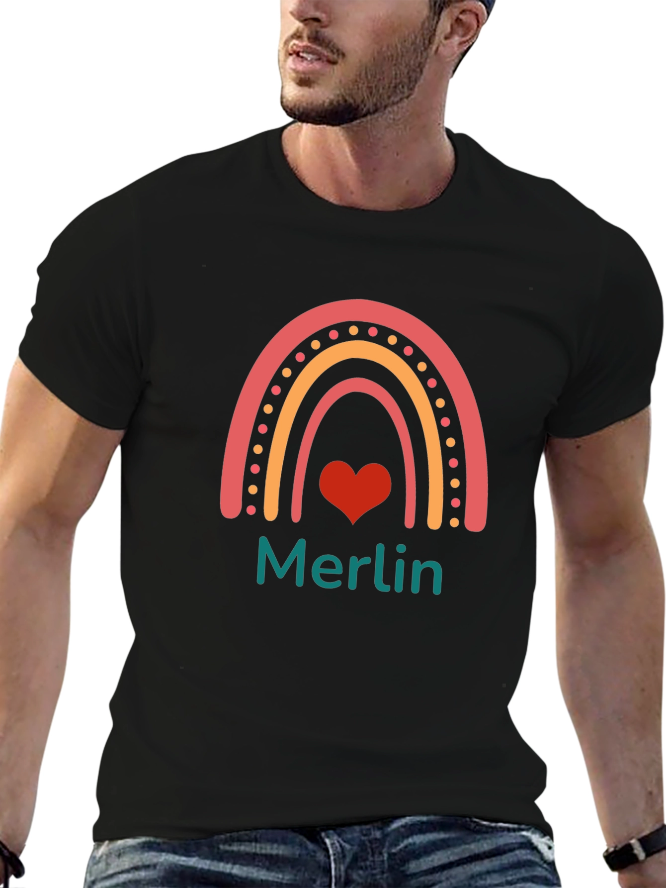Rainbow Heart Merlin T-Shirt