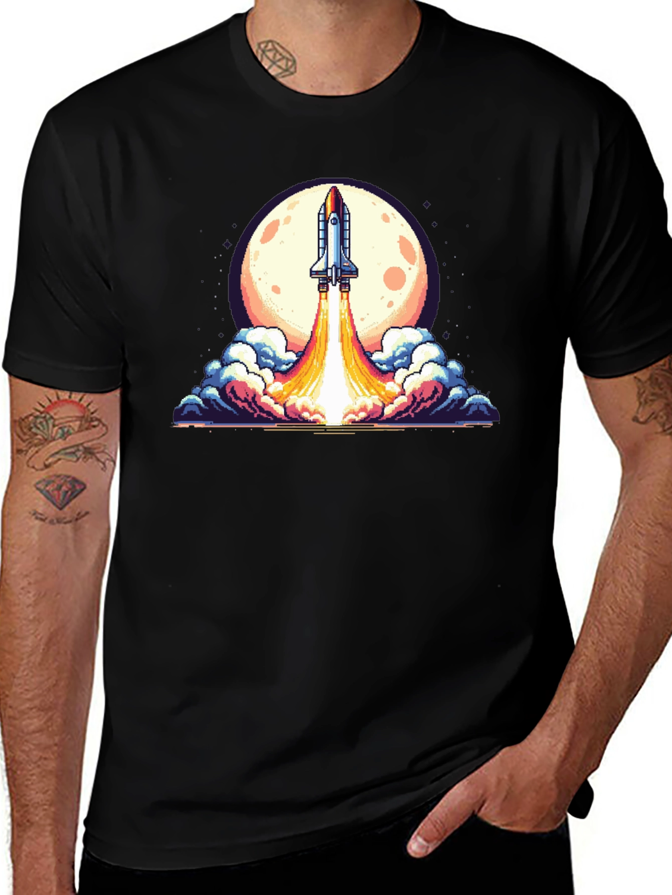 Retro Rocket Launch T-Shirt
