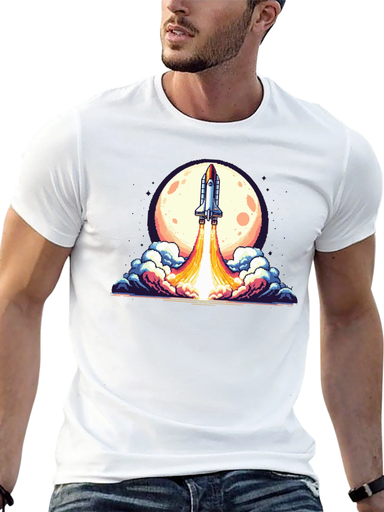 Retro Rocket Launch T-Shirt