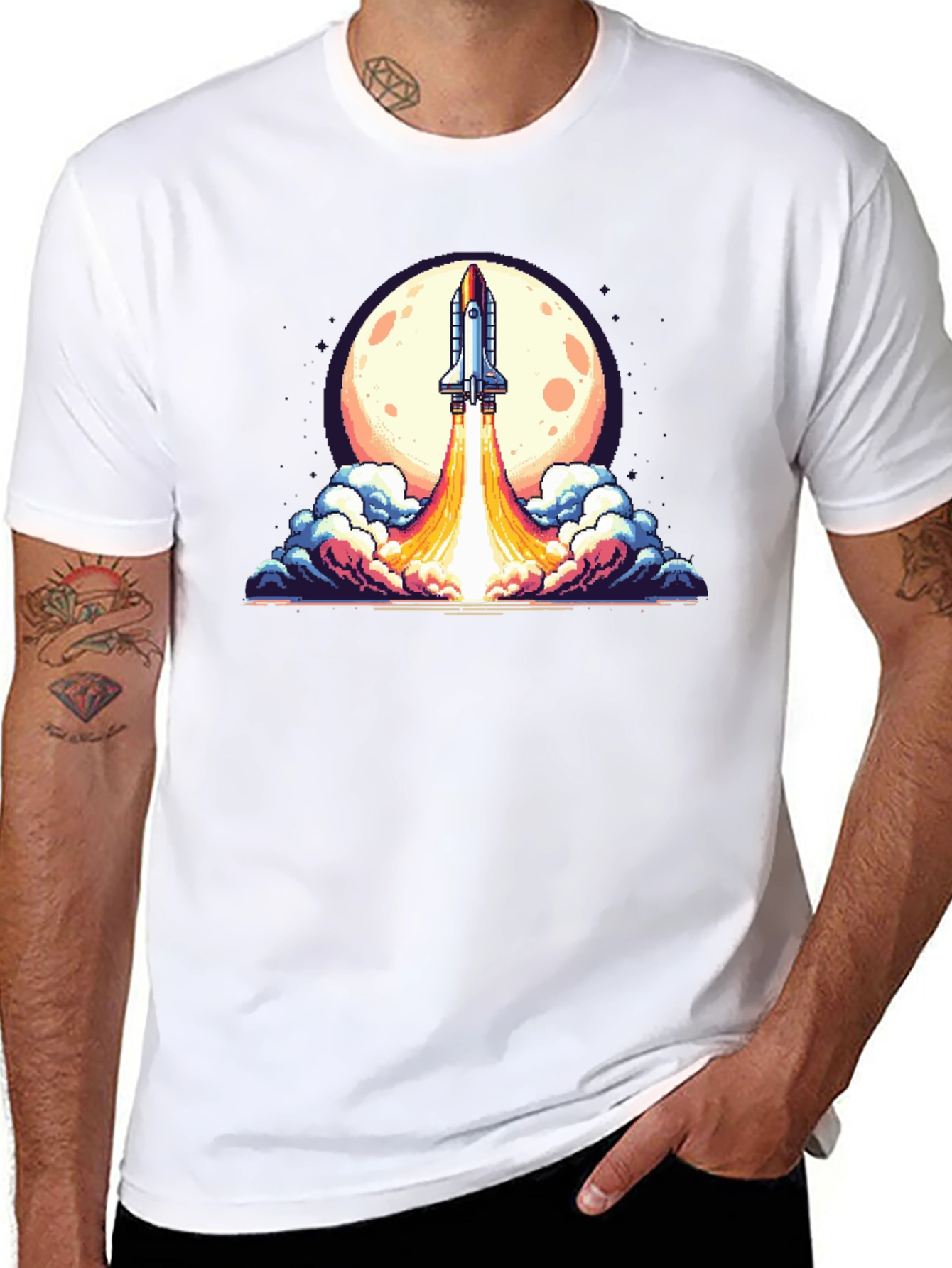 Retro Rocket Launch T-Shirt