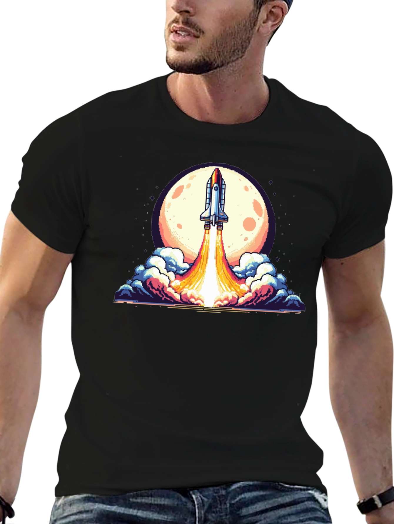 Retro Rocket Launch T-Shirt