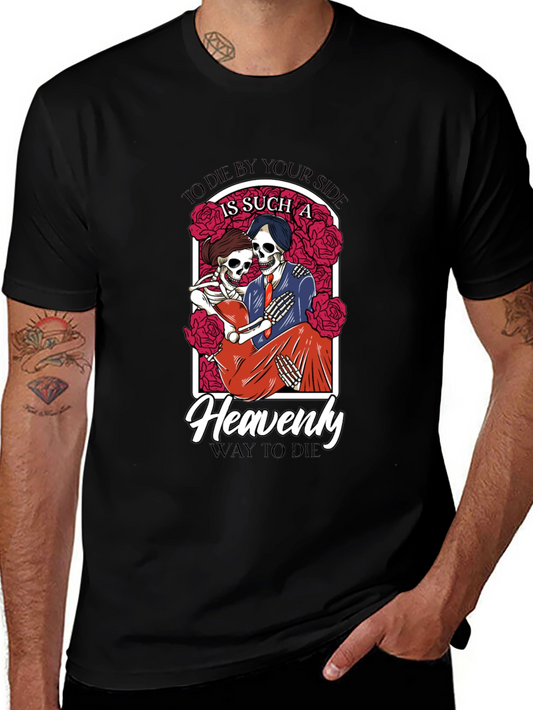 Die By Your Side Skeleton Couple Graphic T-Shirt