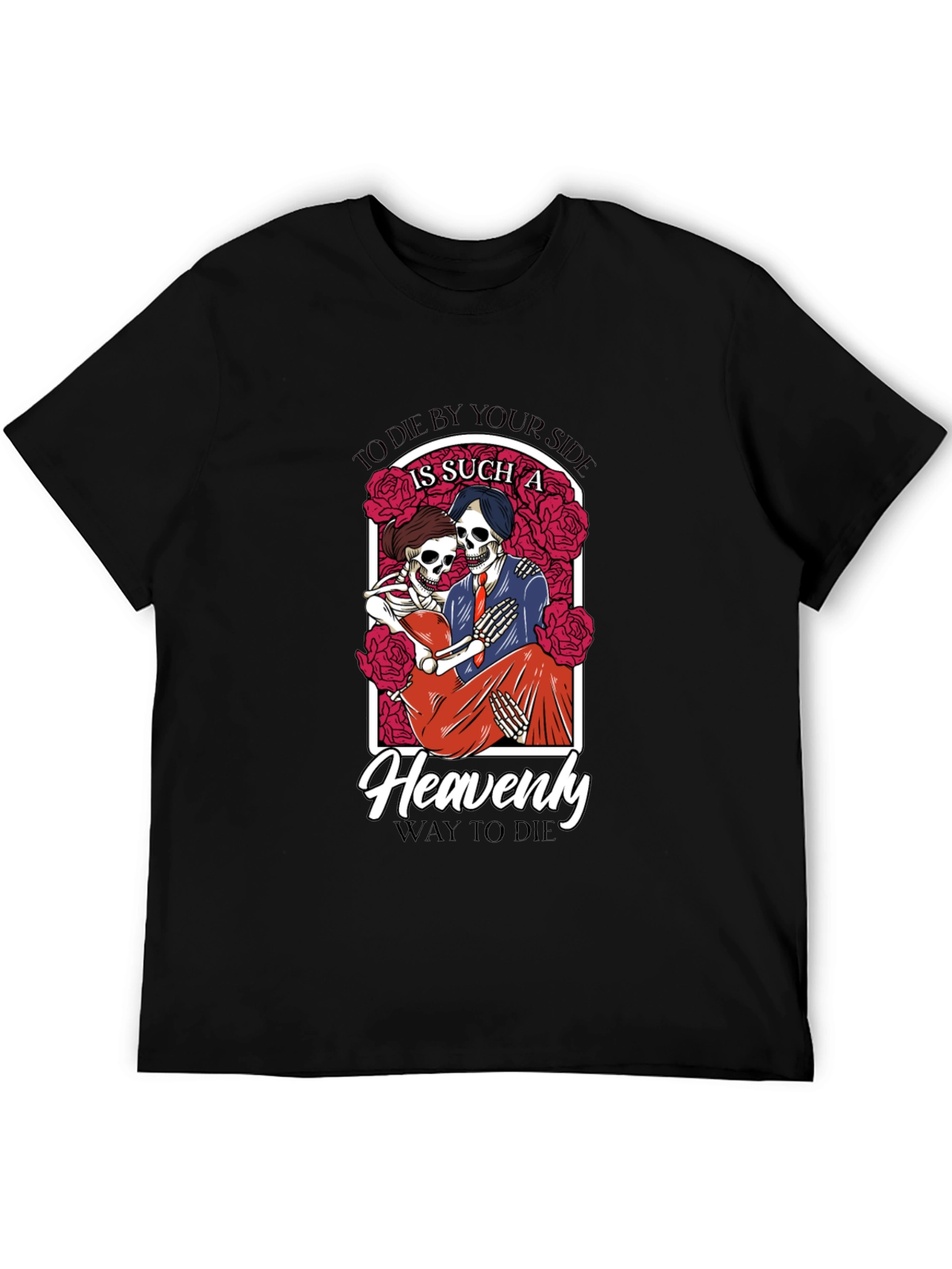 Die By Your Side Skeleton Couple Graphic T-Shirt