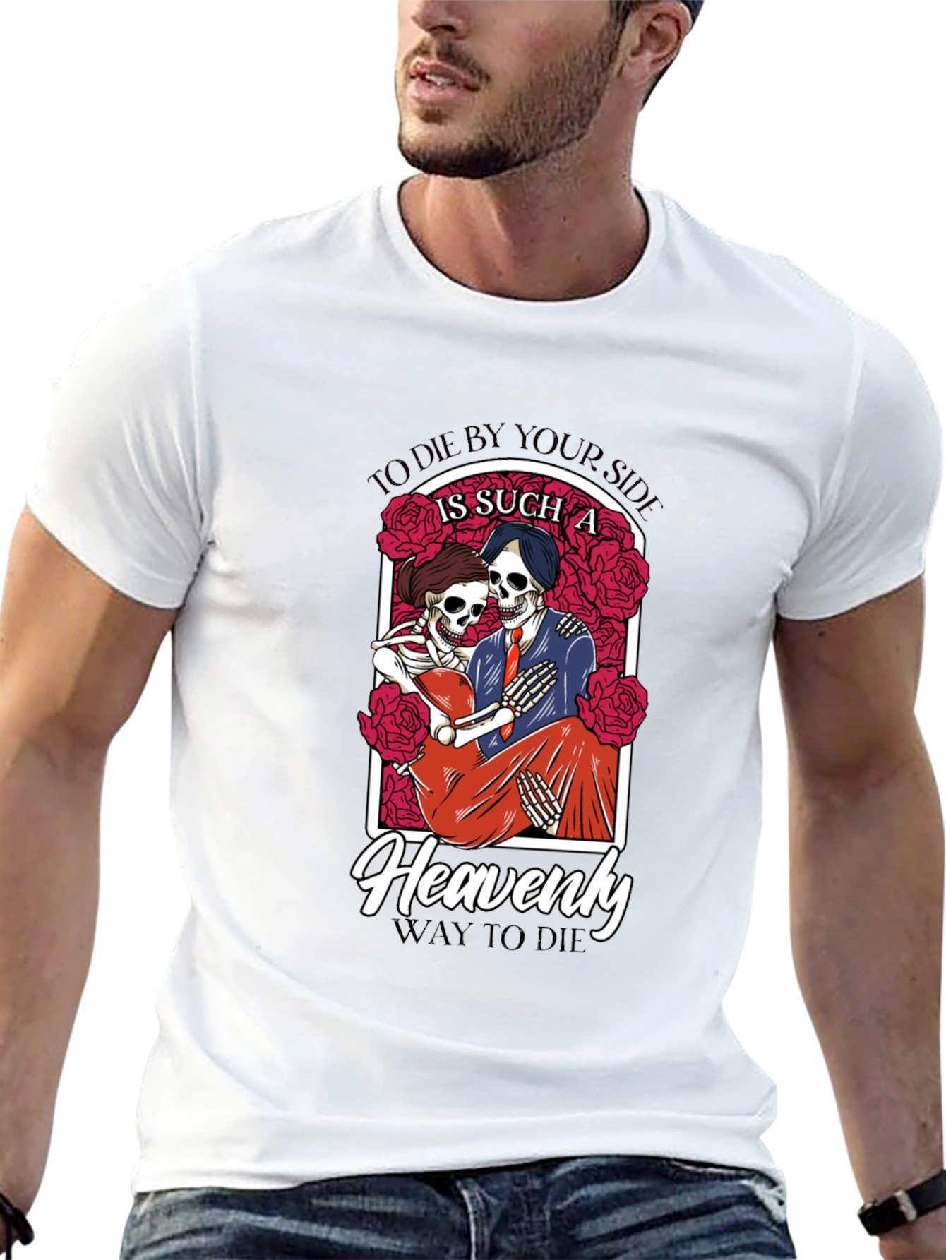Die By Your Side Skeleton Couple Graphic T-Shirt