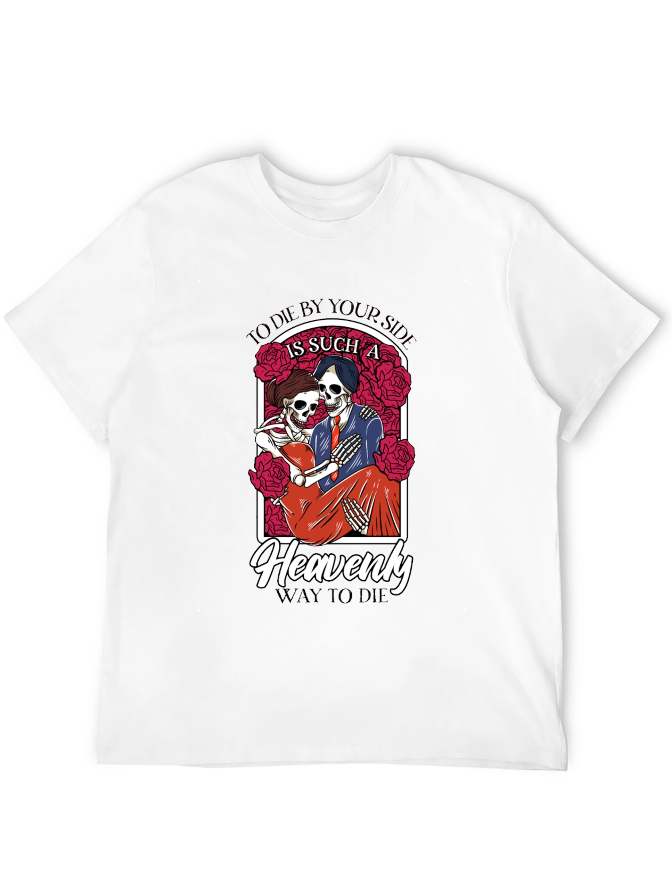 Die By Your Side Skeleton Couple Graphic T-Shirt