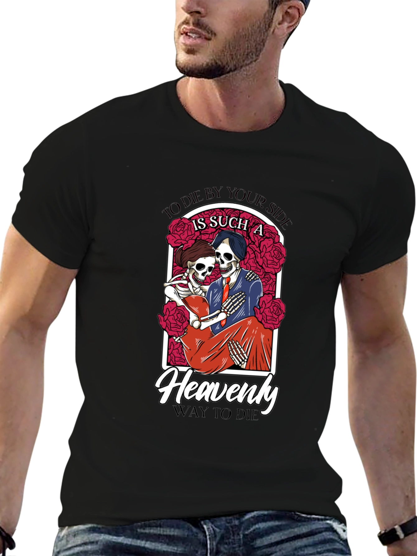 Die By Your Side Skeleton Couple Graphic T-Shirt