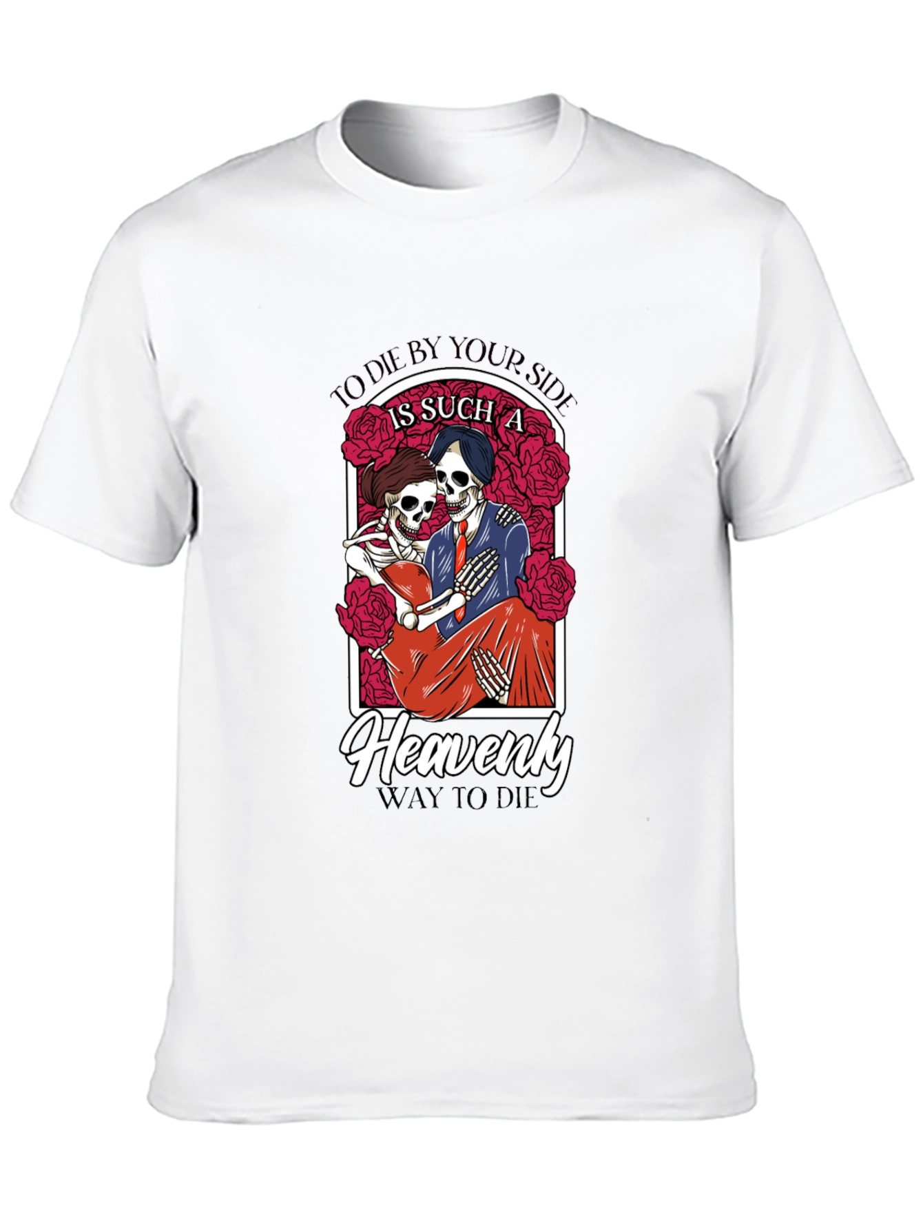 Die By Your Side Skeleton Couple Graphic T-Shirt