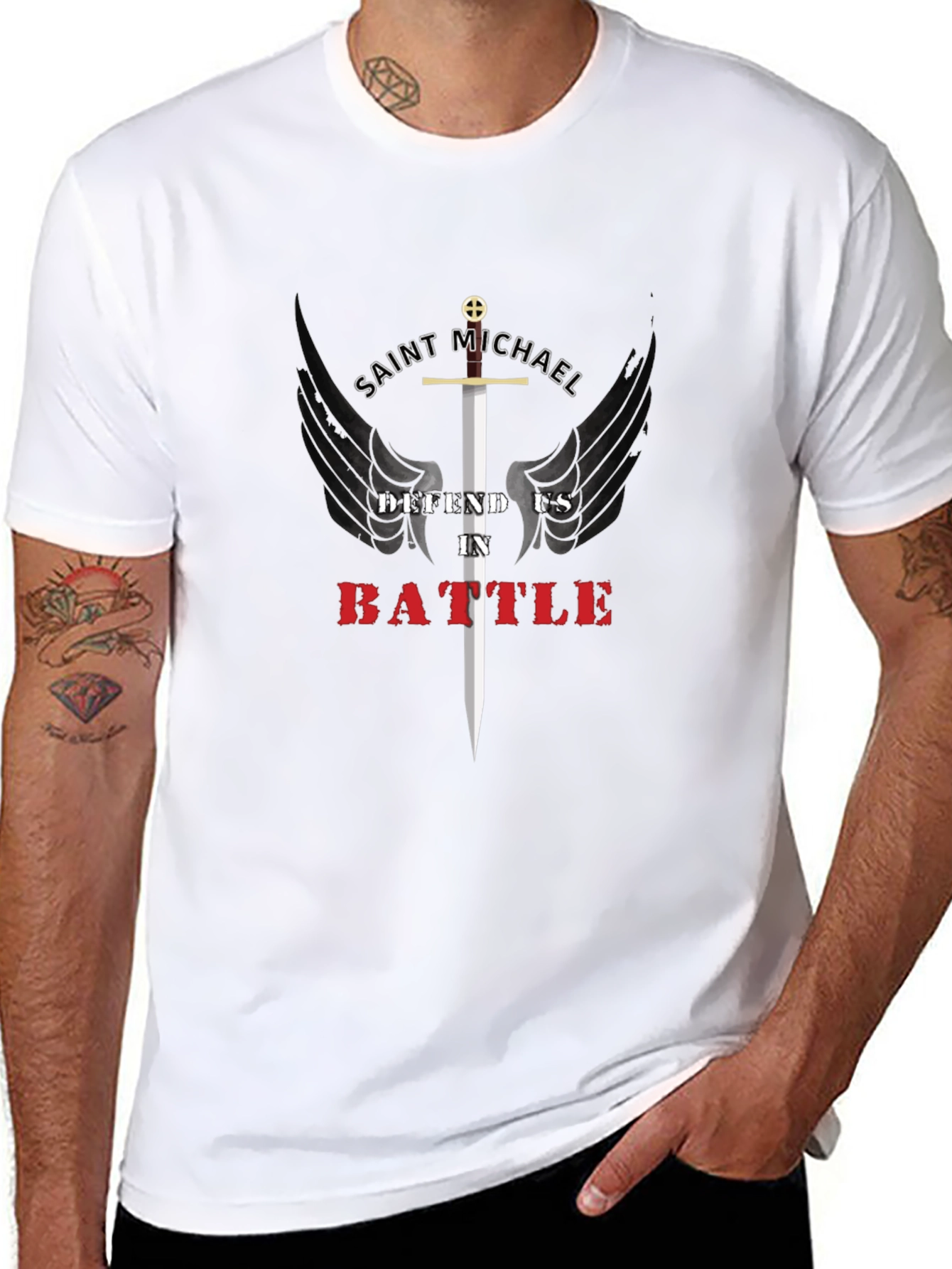 Saint Michael Defend Us in Battle T-Shirt