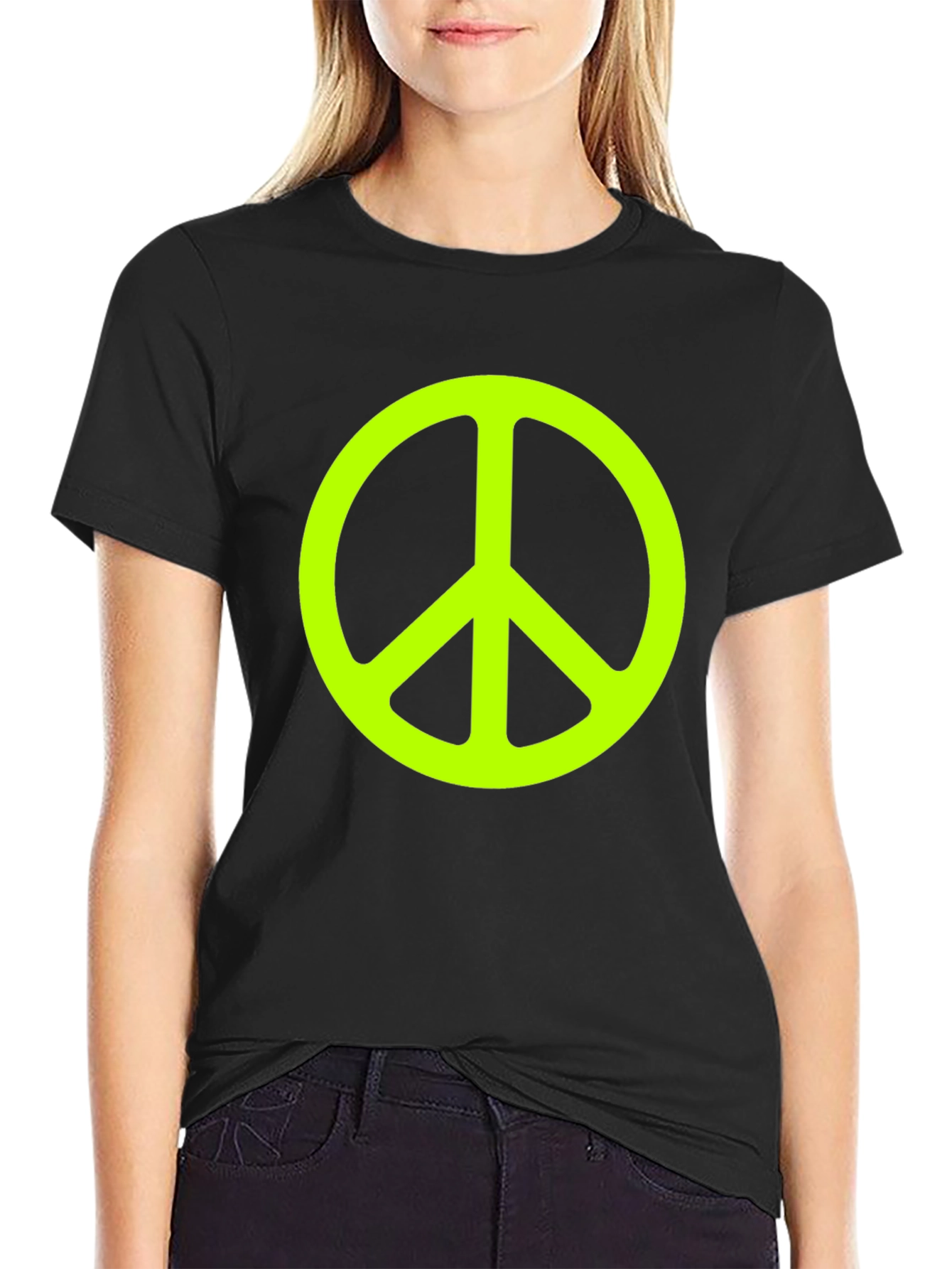 Peace Sign Graphic Tee - Black
