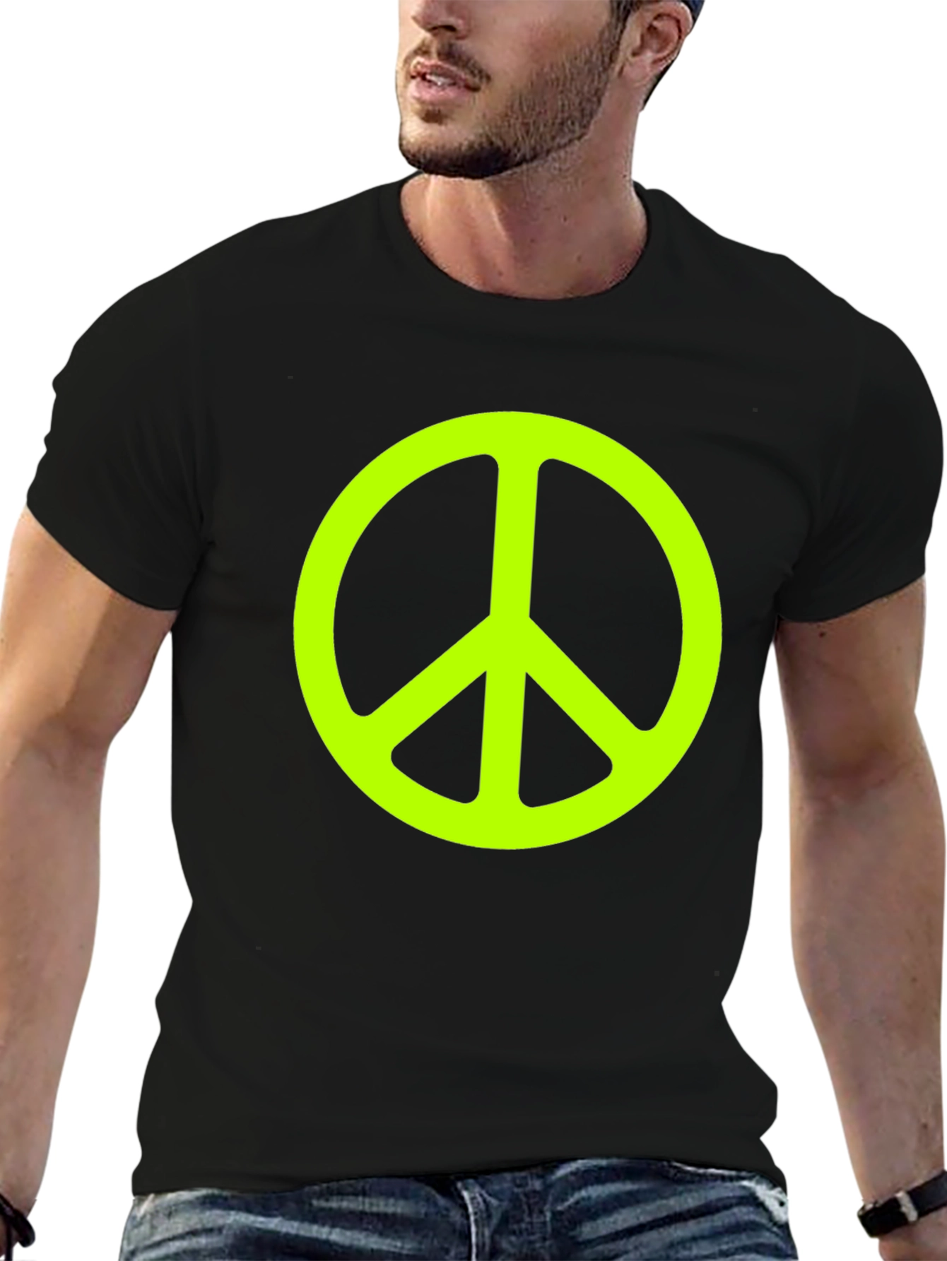 Peace Sign Graphic Tee - Black