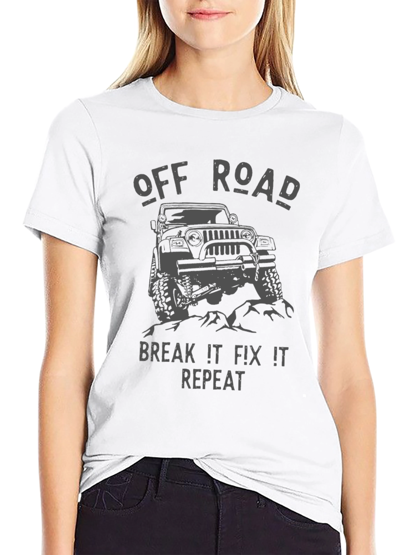 Off Road Break It Fix It Repeat Black T-Shirt