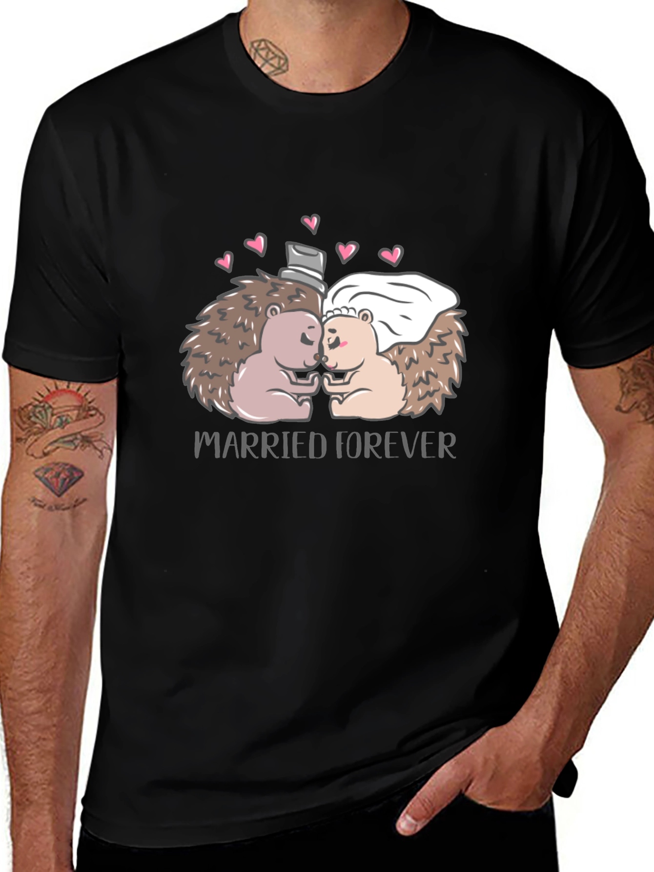 Married Forever Hedgehog Graphic Tee