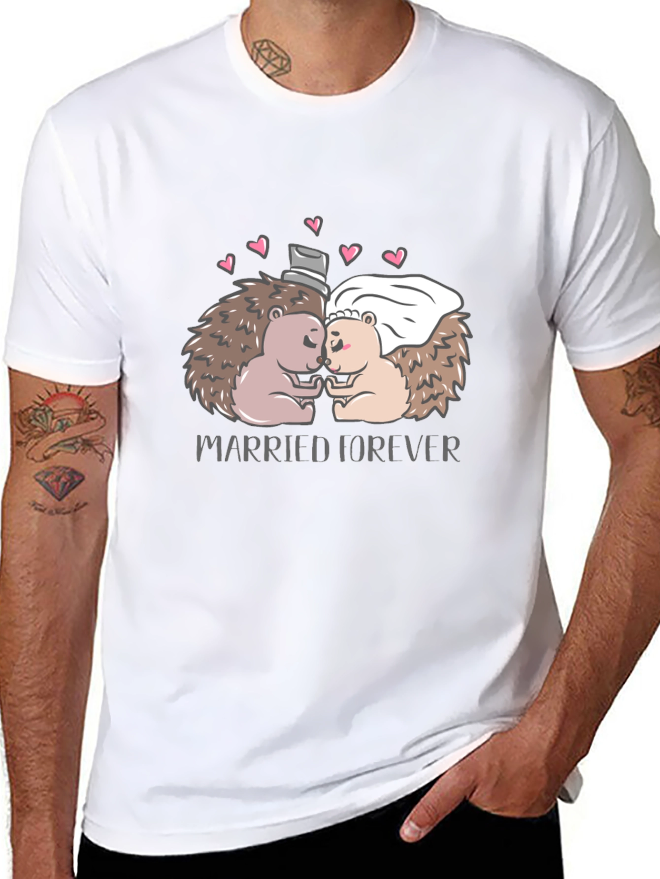 Married Forever Hedgehog Graphic Tee