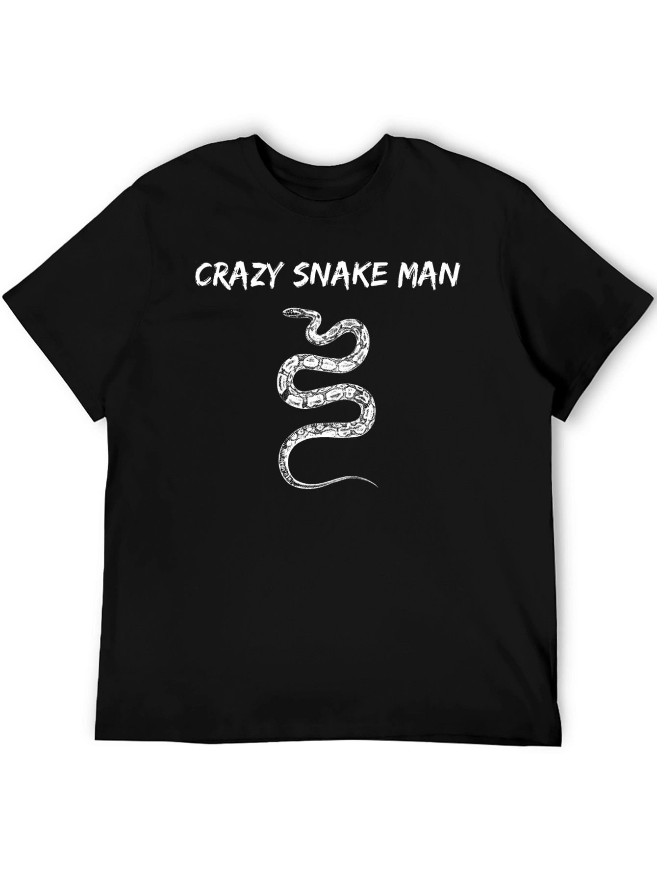Crazy Snake Man Black T-Shirt