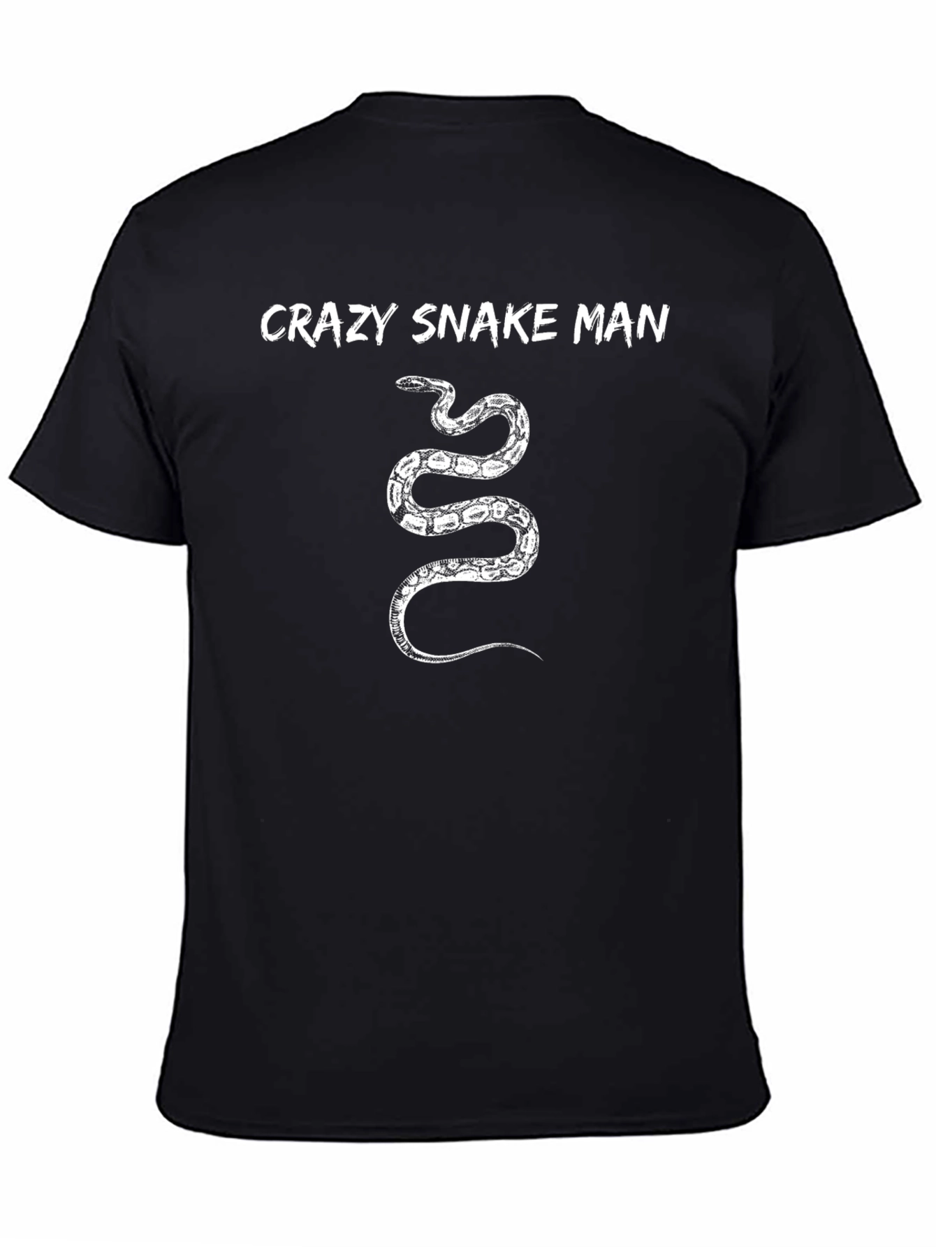 Crazy Snake Man Black T-Shirt