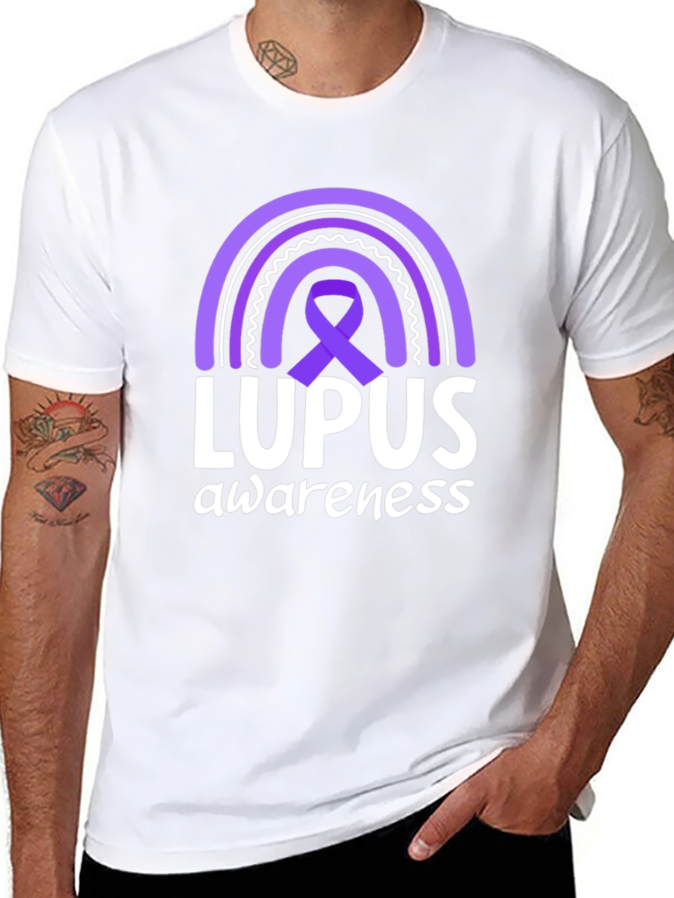 Lupus Awareness Rainbow Ribbon T-Shirt