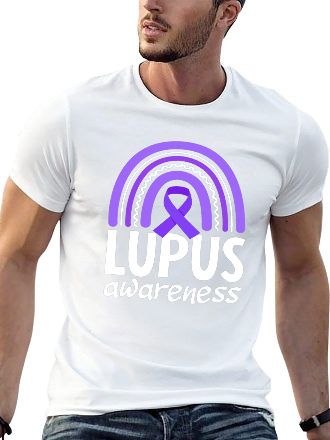 Lupus Awareness Rainbow Ribbon T-Shirt