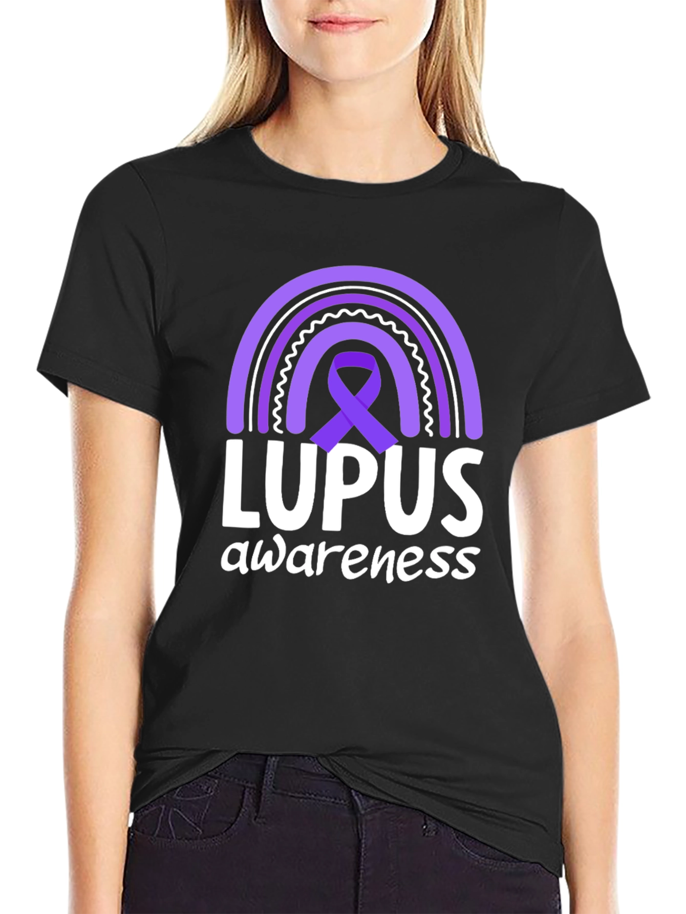 Lupus Awareness Rainbow Ribbon T-Shirt