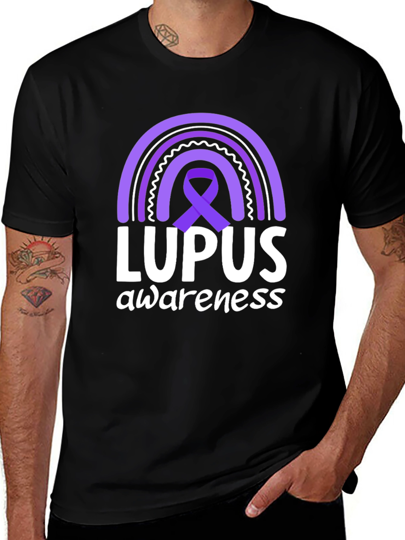 Lupus Awareness Rainbow Ribbon T-Shirt