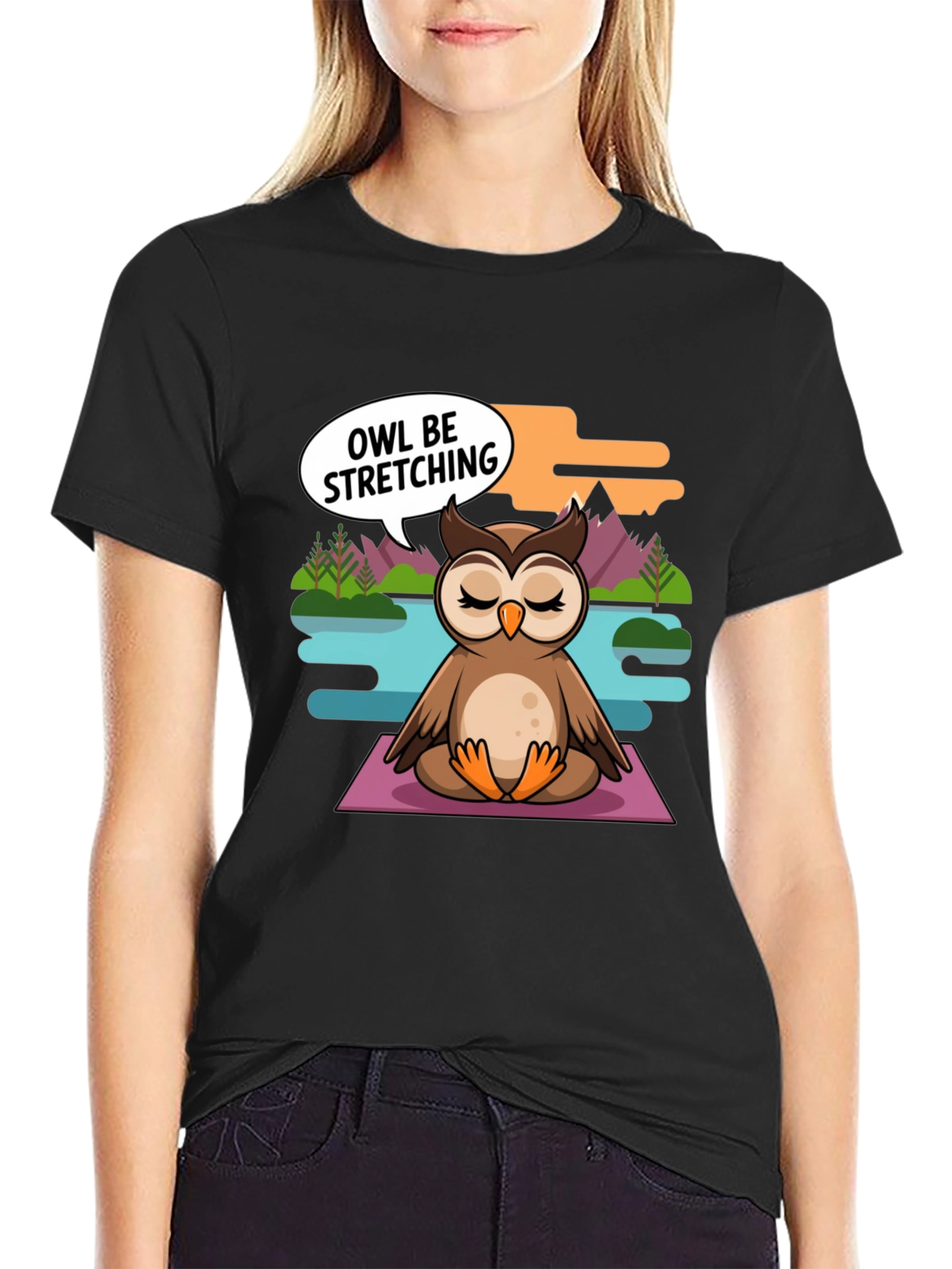 Yoga Owl T-Shirt: Funny Animal Meditation Tee