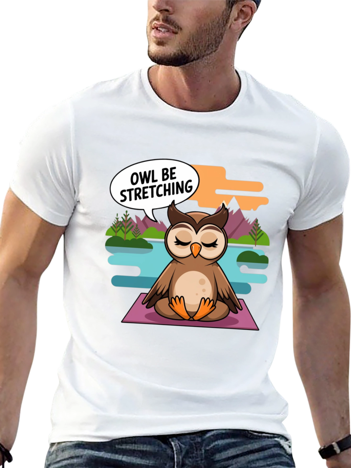 Yoga Owl T-Shirt: Funny Animal Meditation Tee