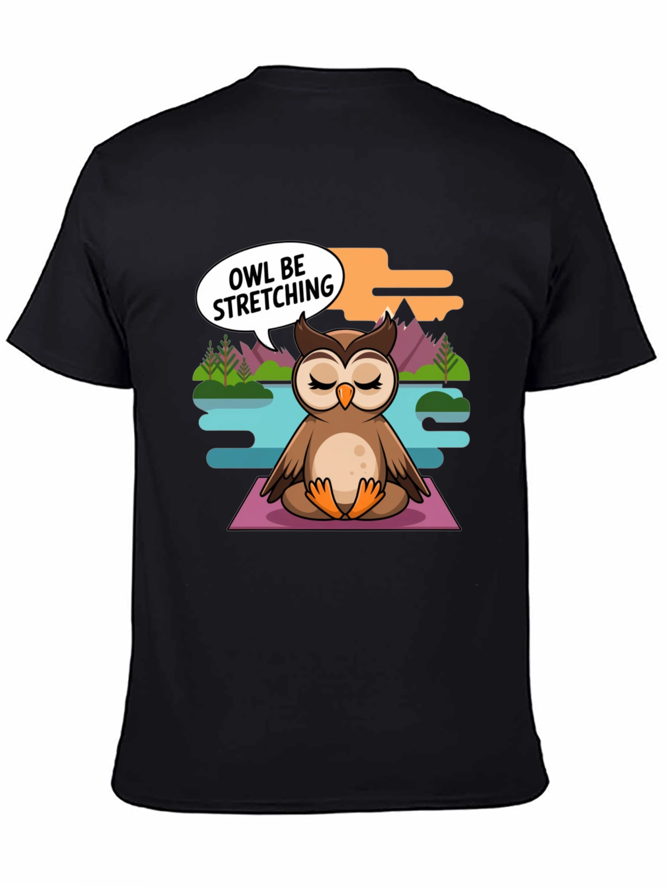 Yoga Owl T-Shirt: Funny Animal Meditation Tee