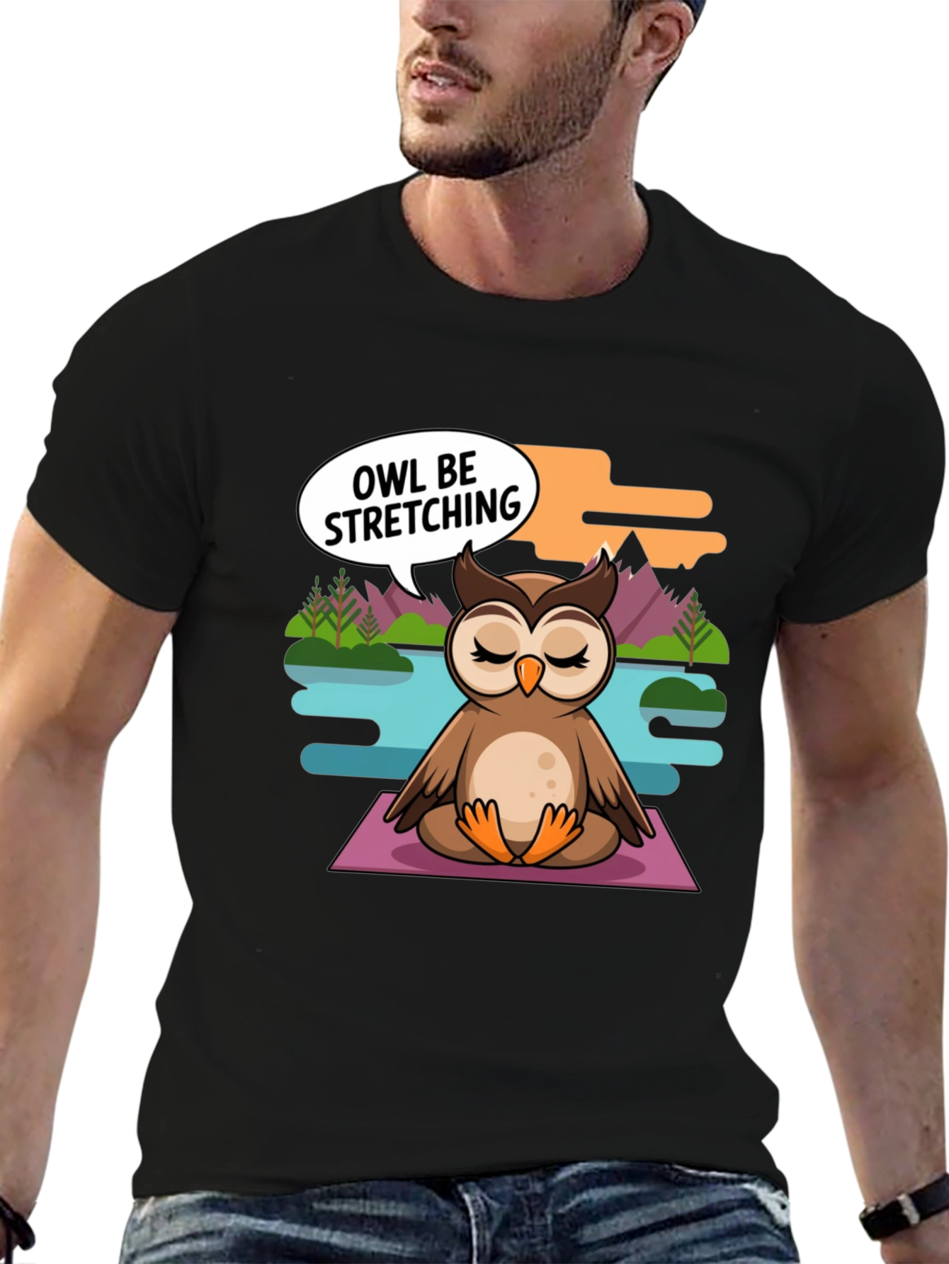 Yoga Owl T-Shirt: Funny Animal Meditation Tee