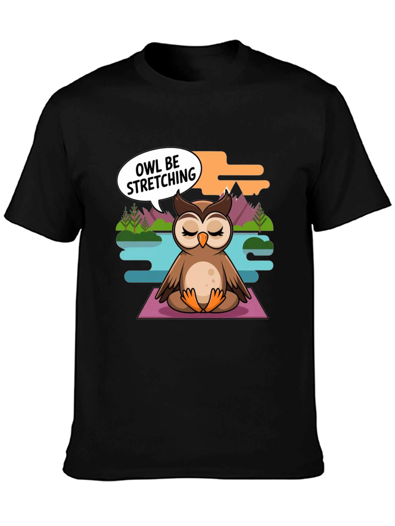 Yoga Owl T-Shirt: Funny Animal Meditation Tee
