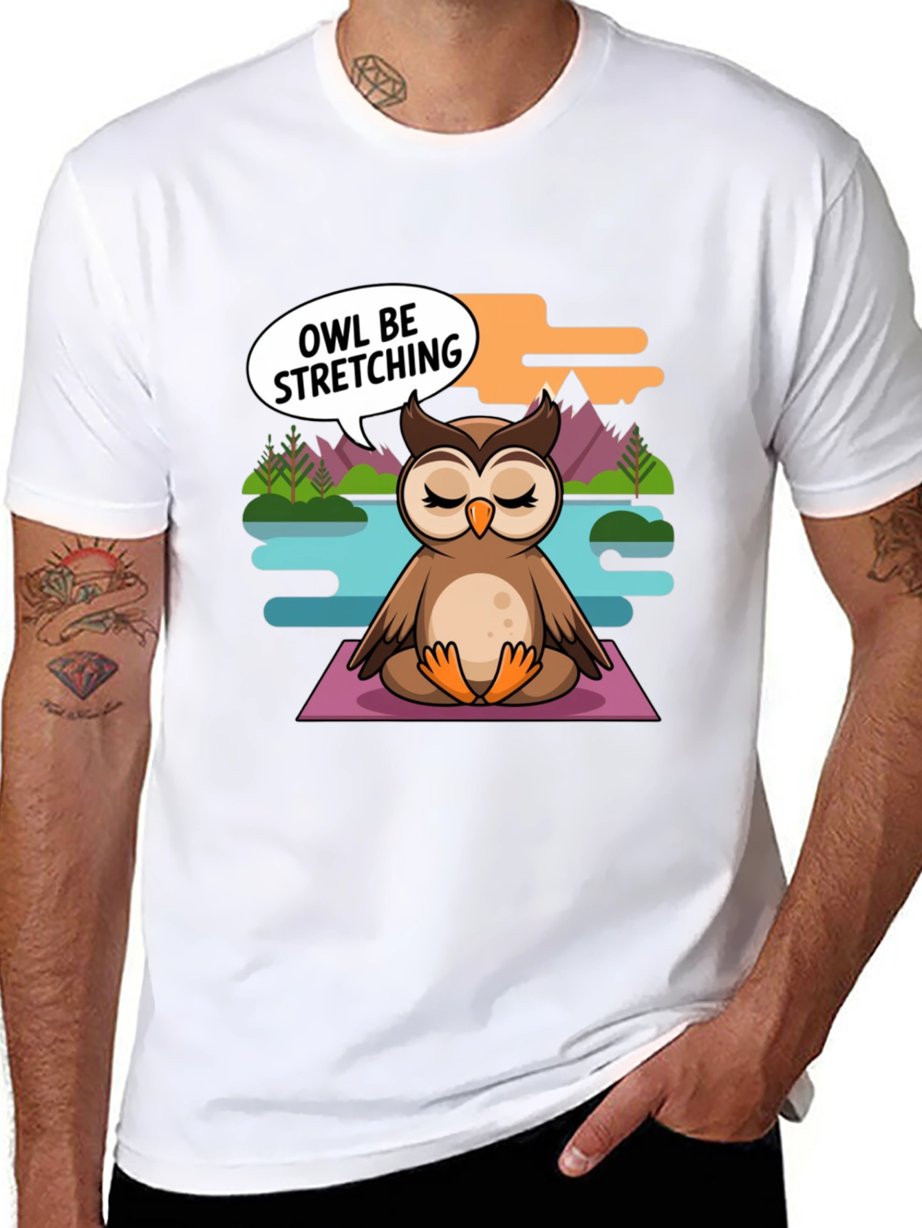 Yoga Owl T-Shirt: Funny Animal Meditation Tee