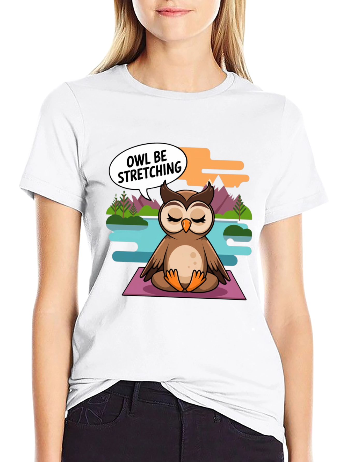 Yoga Owl T-Shirt: Funny Animal Meditation Tee