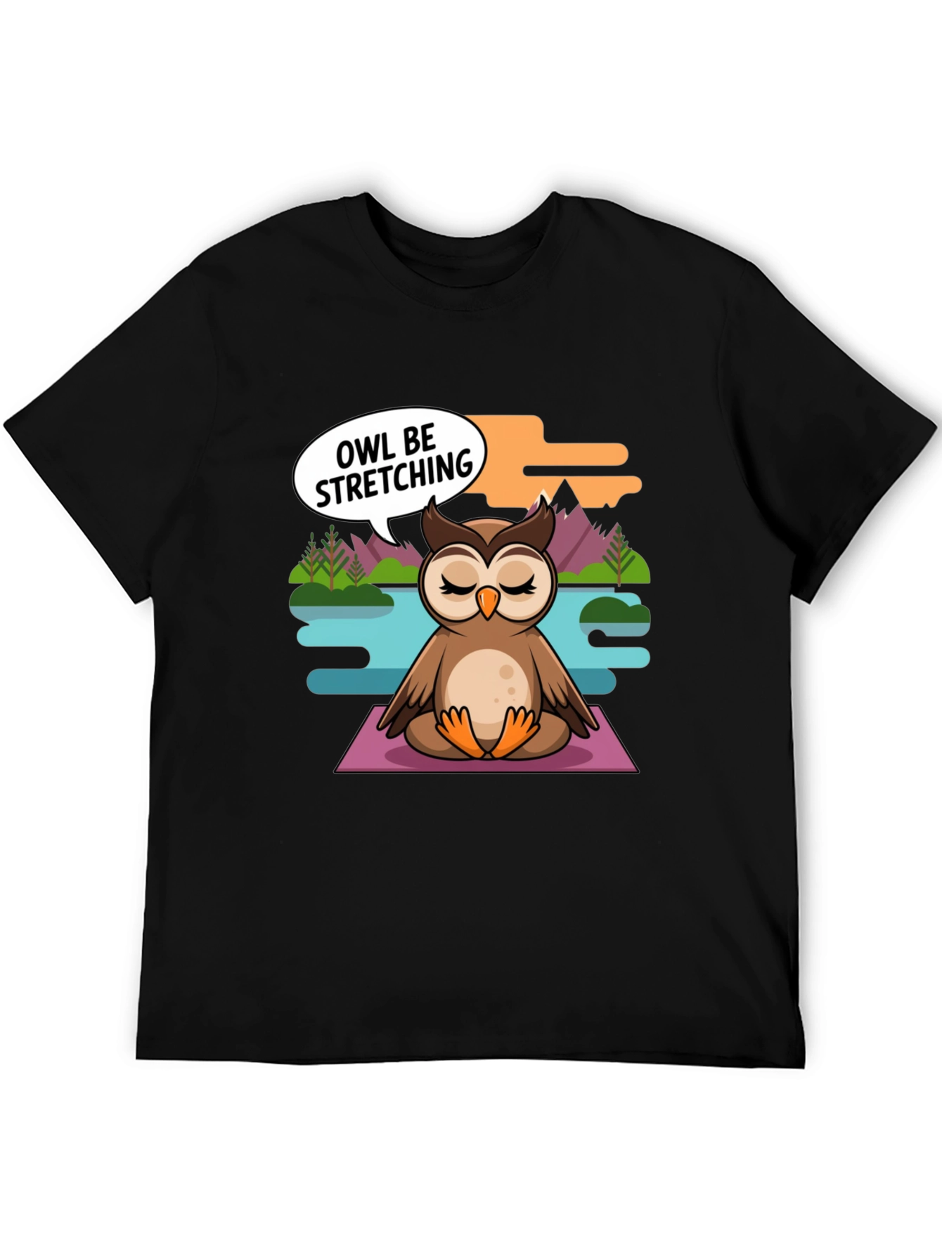 Yoga Owl T-Shirt: Funny Animal Meditation Tee
