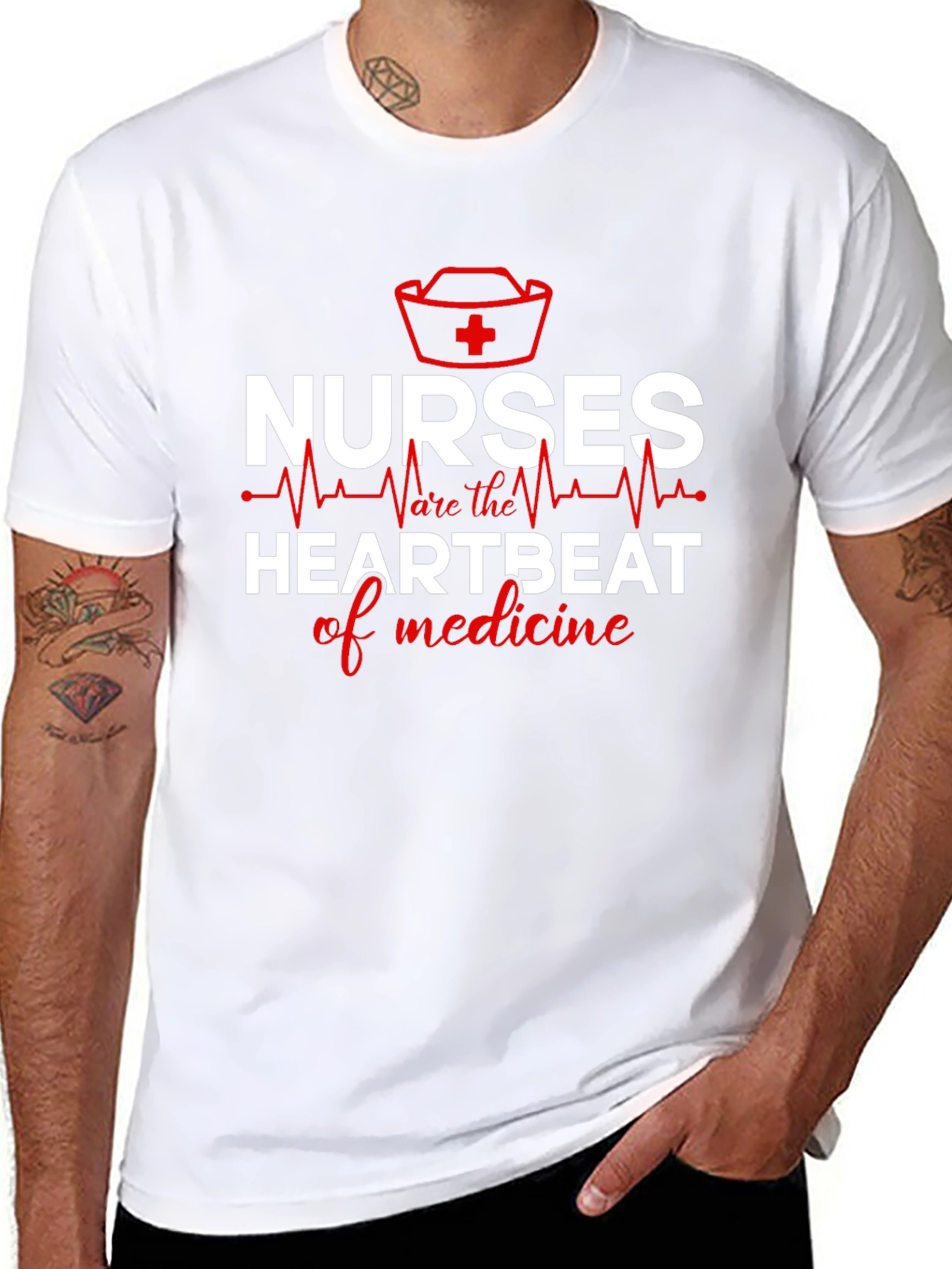 Nurses: Heartbeat of Medicine Graphic T-Shirt