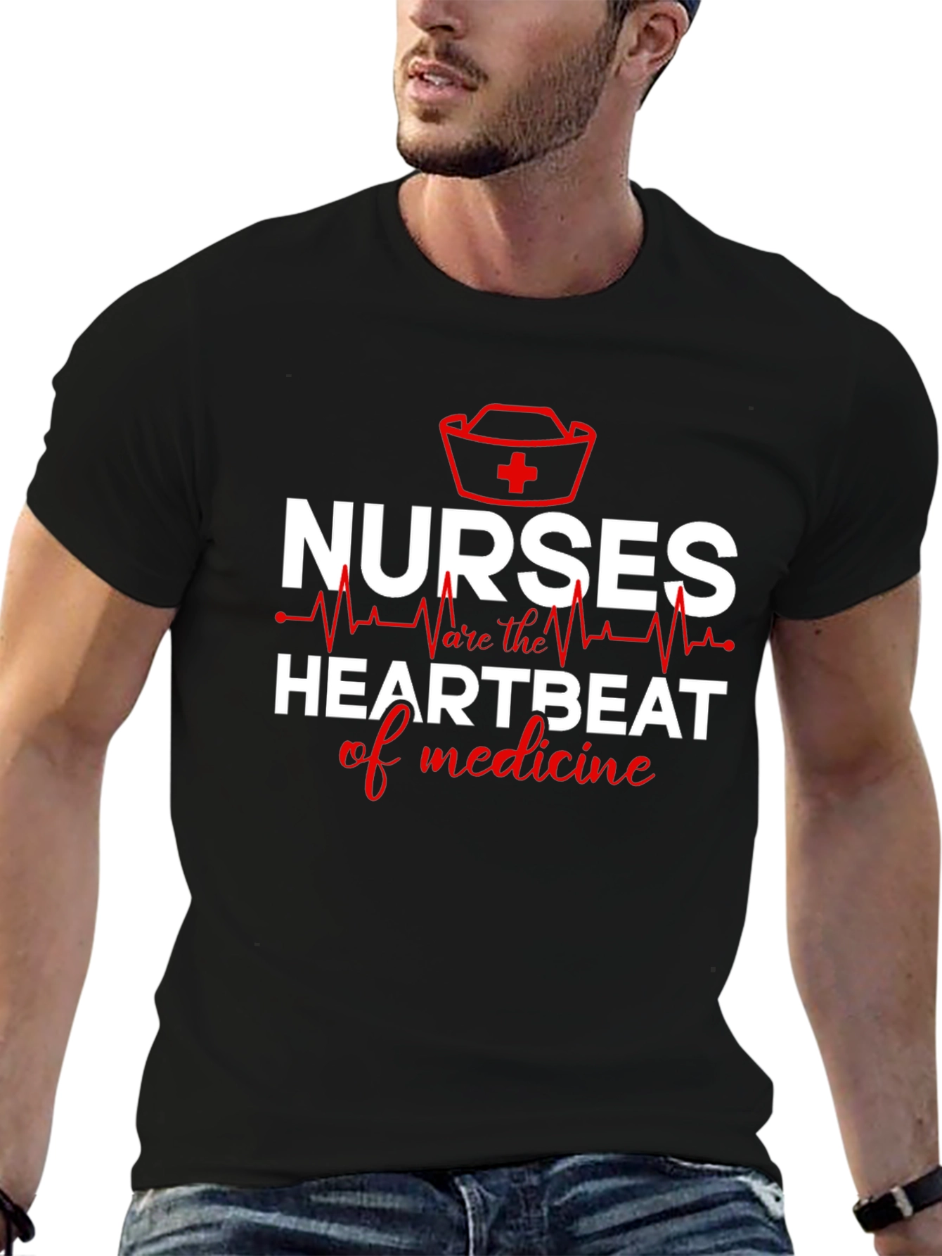 Nurses: Heartbeat of Medicine Graphic T-Shirt