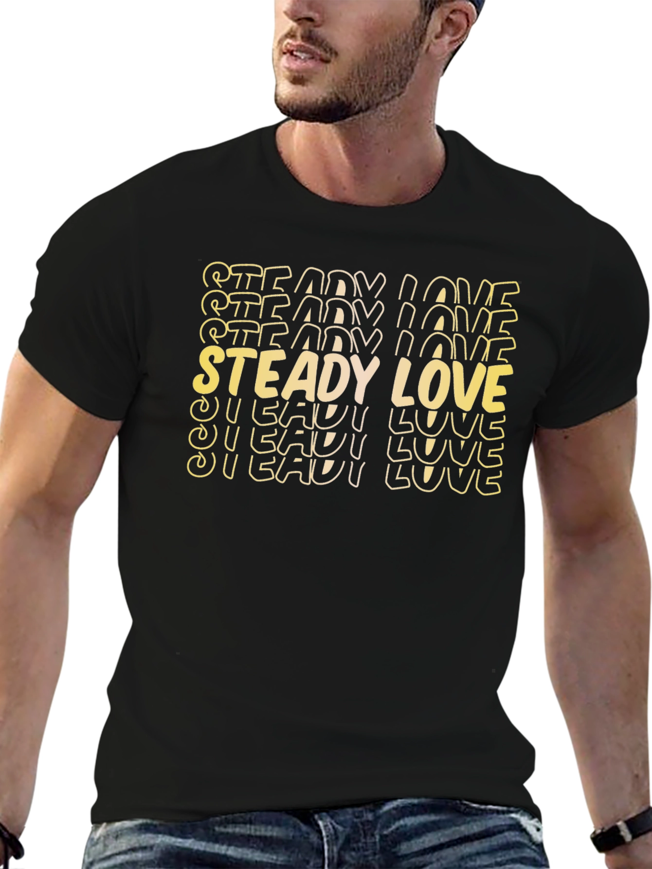 Steady Love Graphic Tee - Trendy Black T-Shirt