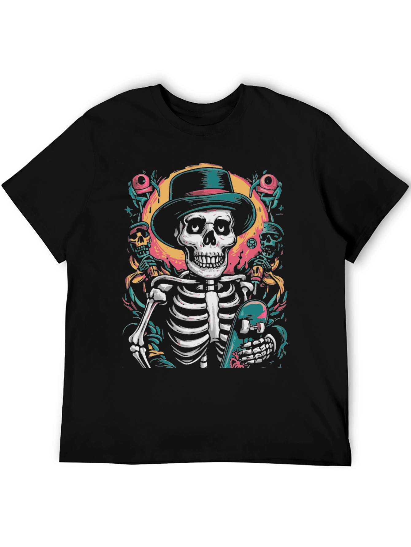 Skateboarding Skeleton T-Shirt - Cool Graphic Tee