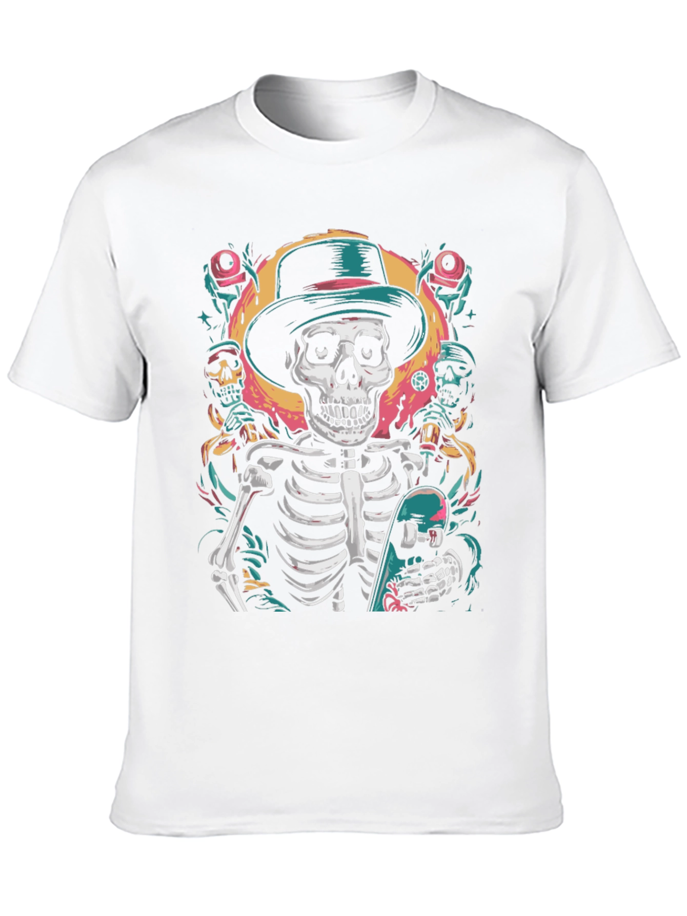 Skateboarding Skeleton T-Shirt - Cool Graphic Tee